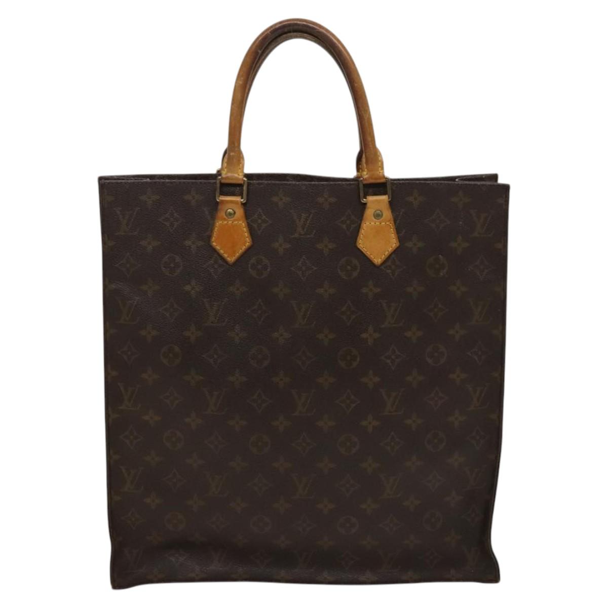 LOUIS VUITTON Monogram Sac Plat Hand Bag M51140 LV Auth 119012