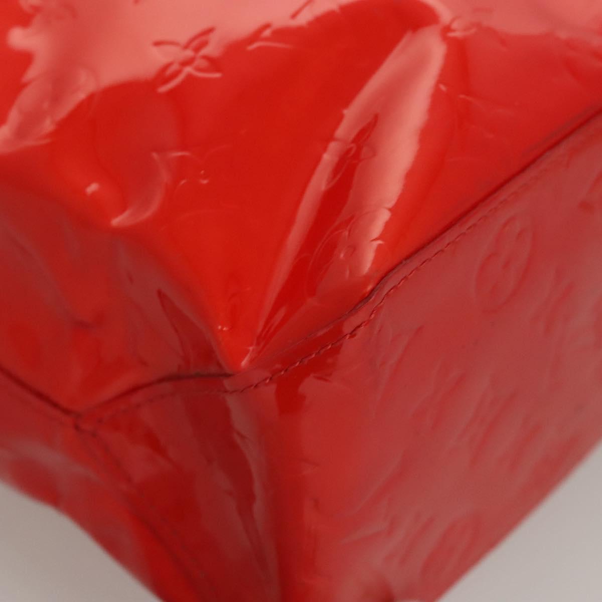 LOUIS VUITTON Monogram Vernis Reade MM Hand Bag Red Rouge M91086 LV Auth 119019