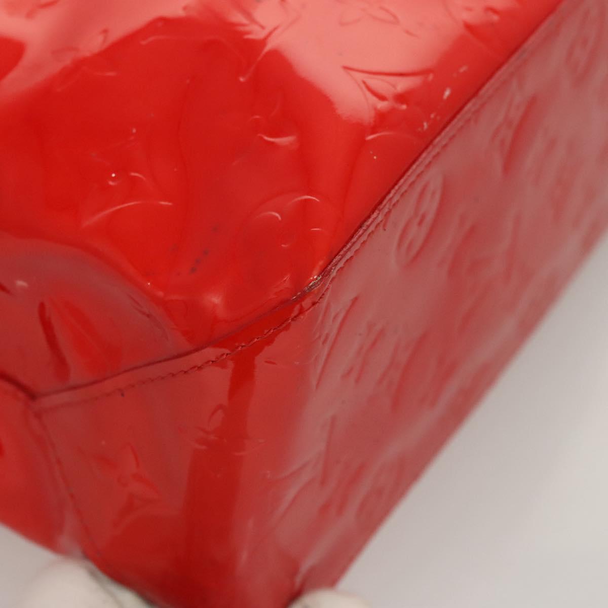 LOUIS VUITTON Monogram Vernis Reade MM Hand Bag Red Rouge M91086 LV Auth 119019