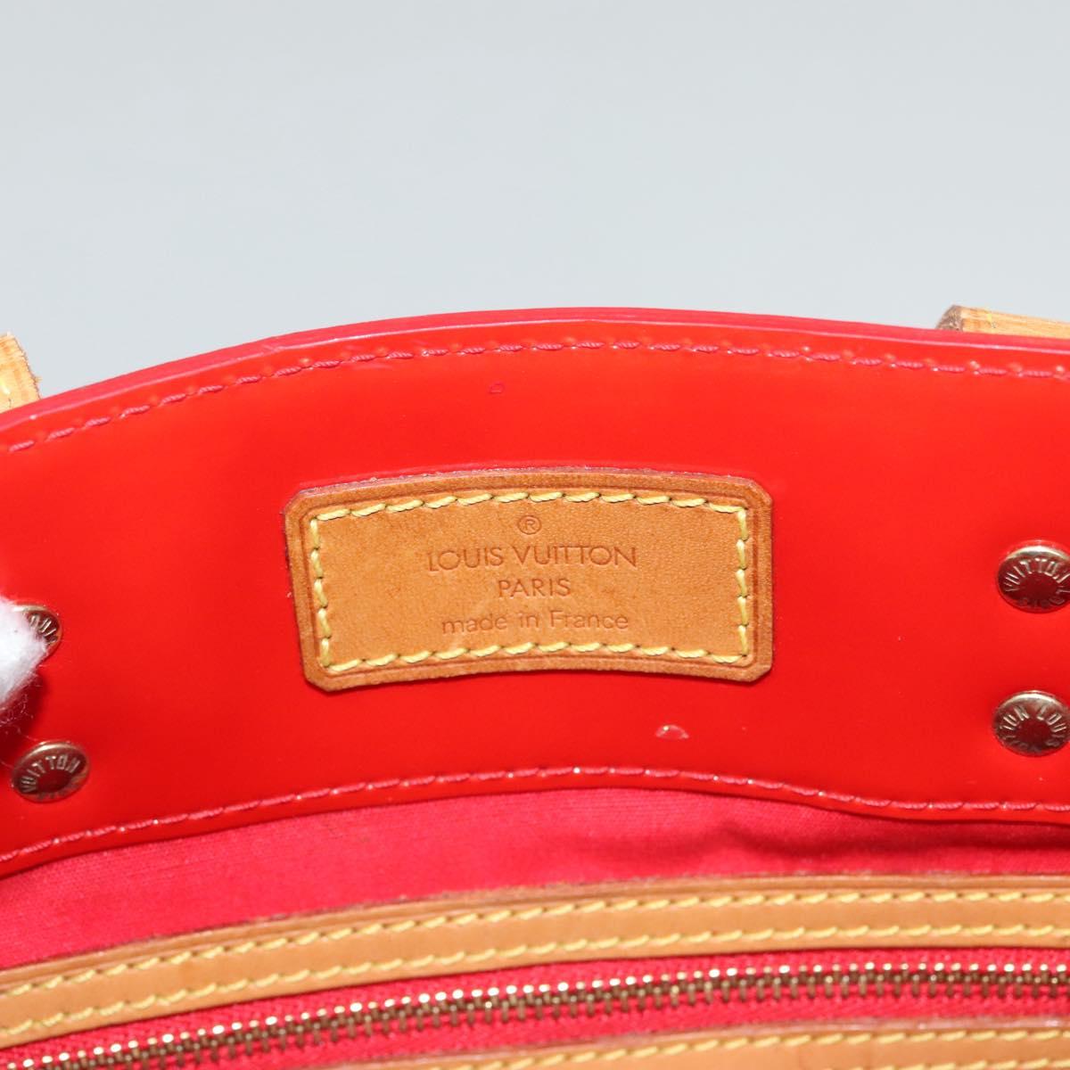 LOUIS VUITTON Monogram Vernis Reade MM Hand Bag Red Rouge M91086 LV Auth 119019