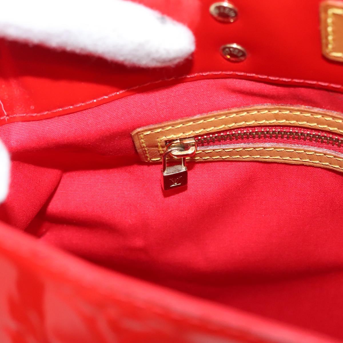 LOUIS VUITTON Monogram Vernis Reade MM Hand Bag Red Rouge M91086 LV Auth 119019