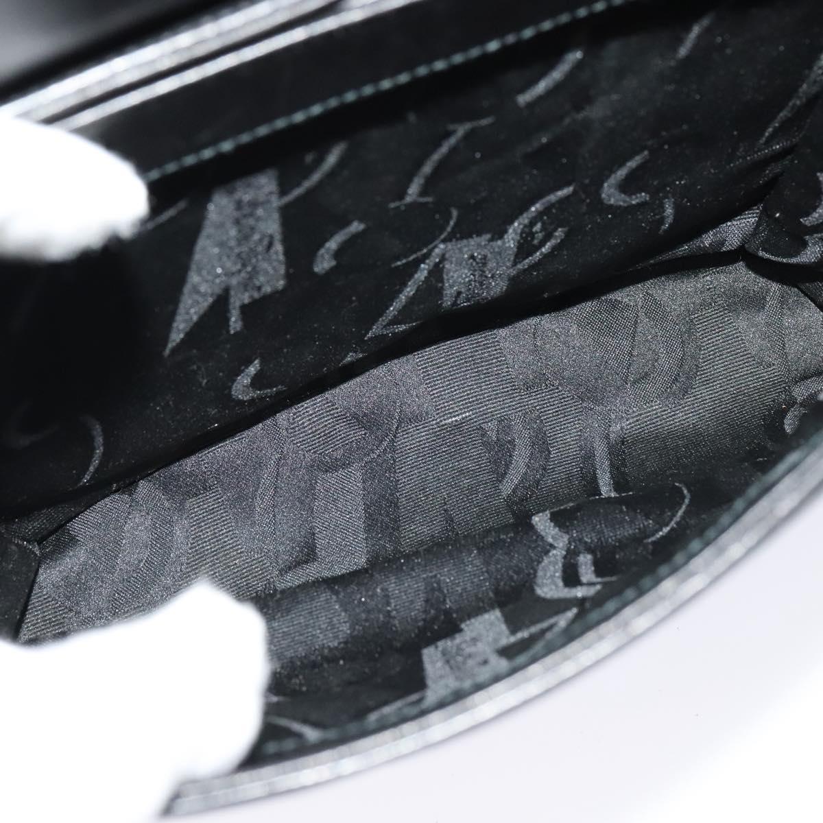 Salvatore Ferragamo Hand Bag Leather 2way Black Gold Auth 119032