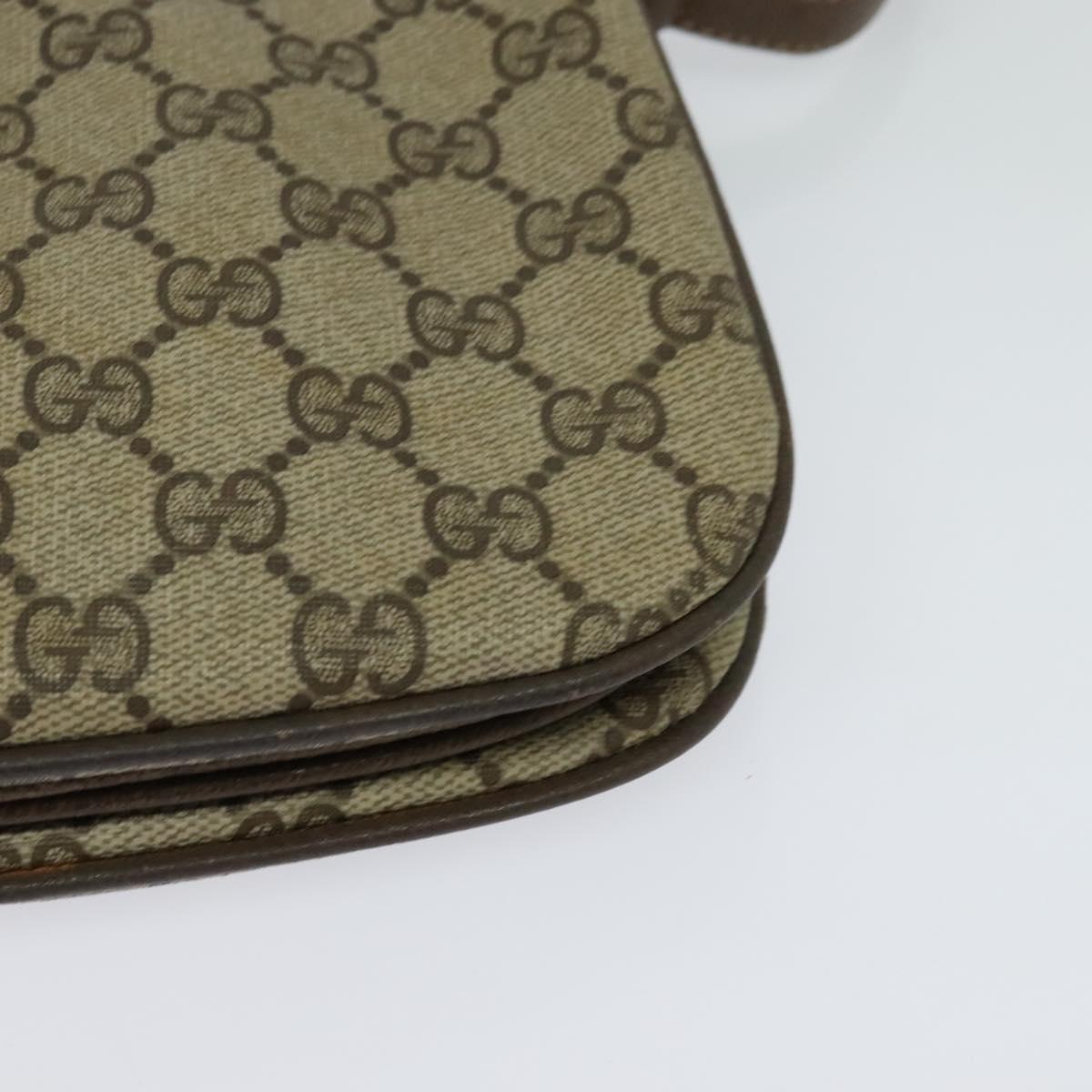 GUCCI GG Supreme Web Sherry Line Bag PVC Beige Gold 10 02 037 Auth 119034