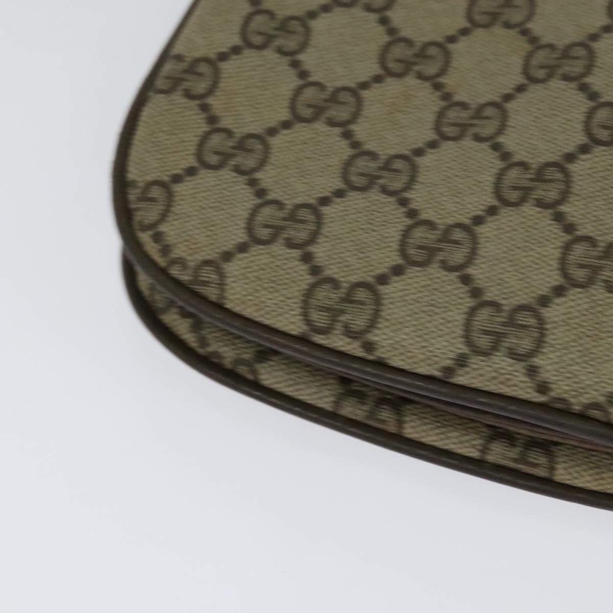 GUCCI GG Supreme Web Sherry Line Bag PVC Beige Gold 10 02 037 Auth 119034