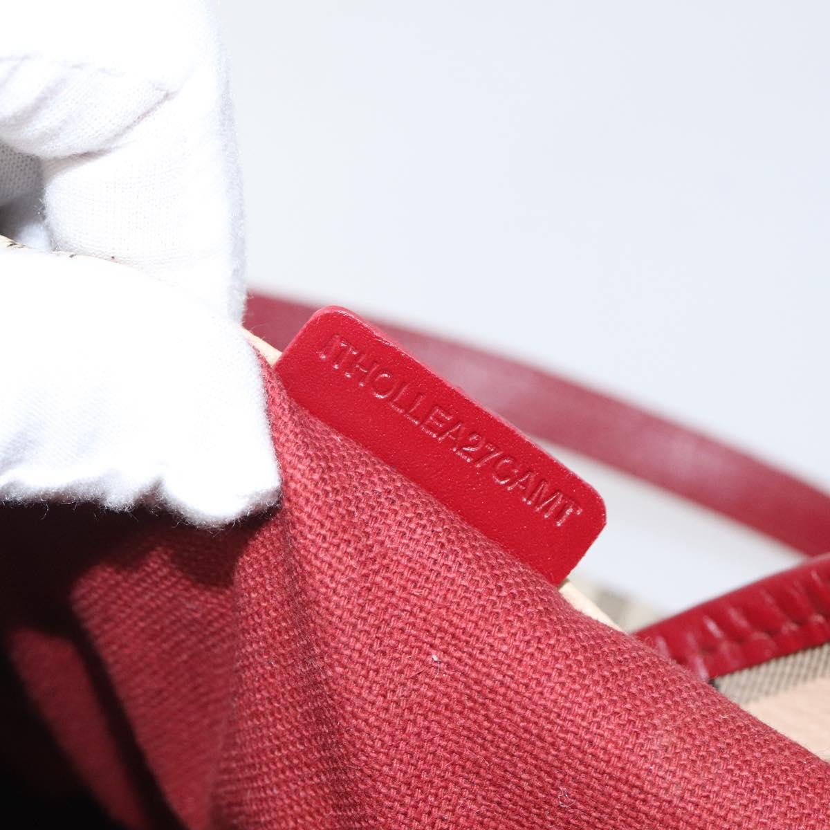 BURBERRY Nova Check Shoulder Bag PVC Beige Gold Auth 119050