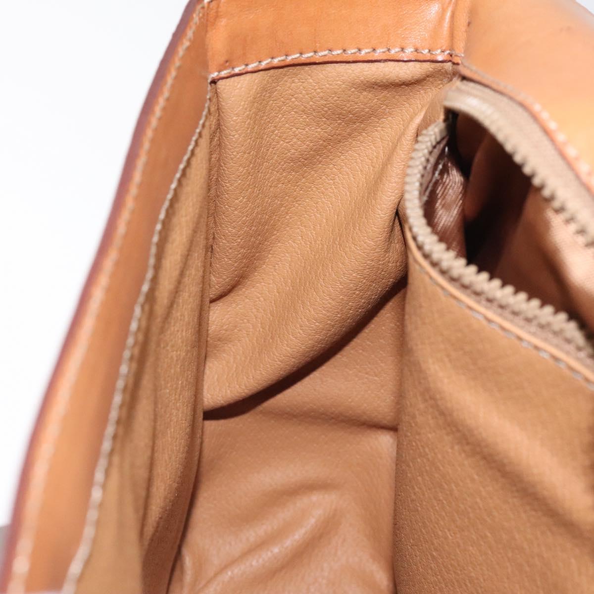 CELINE Macadam Canvas Shoulder Bag PVC Brown Gold Auth 119057