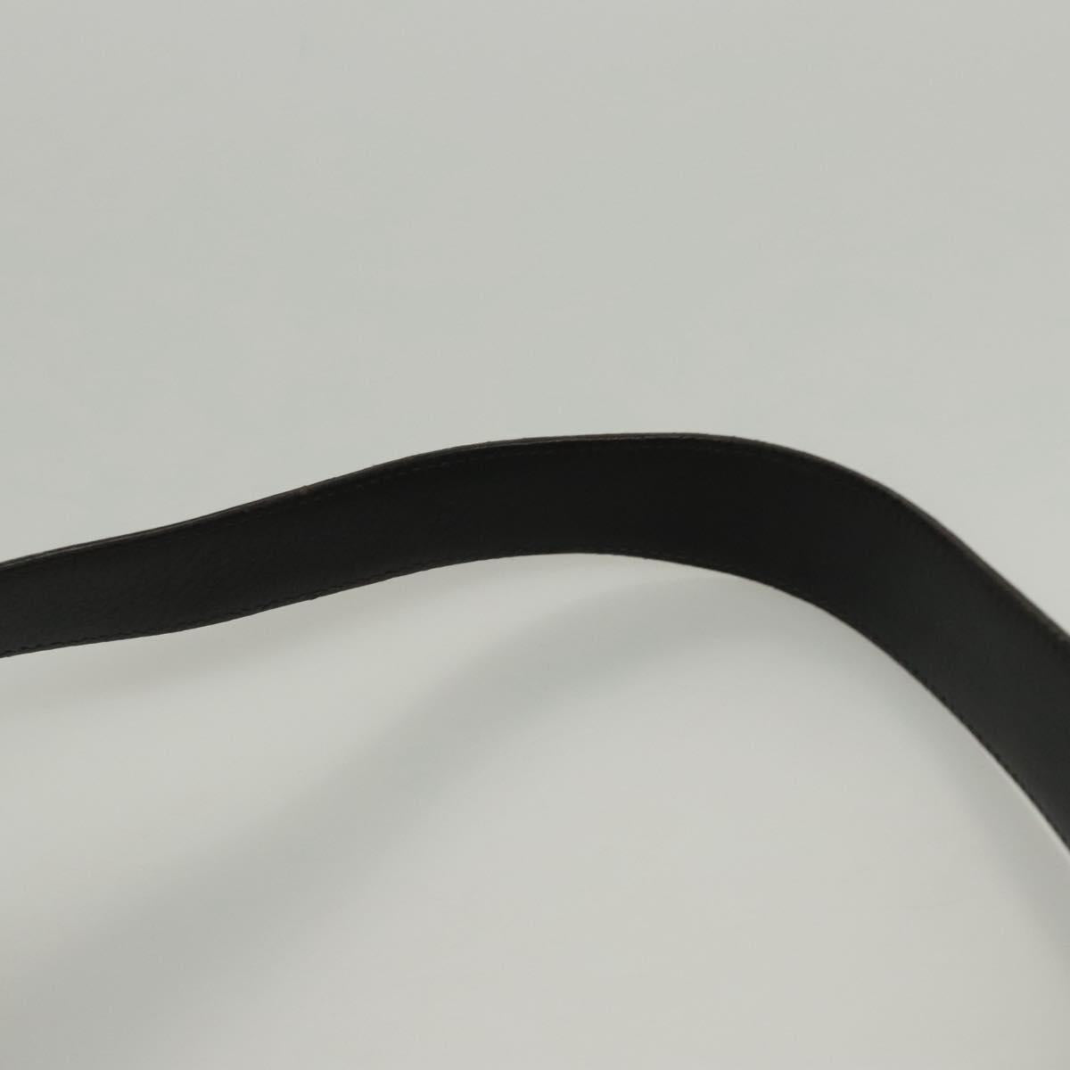 CELINE Macadam Canvas Shoulder Bag PVC Leather Black Gold Auth 119071