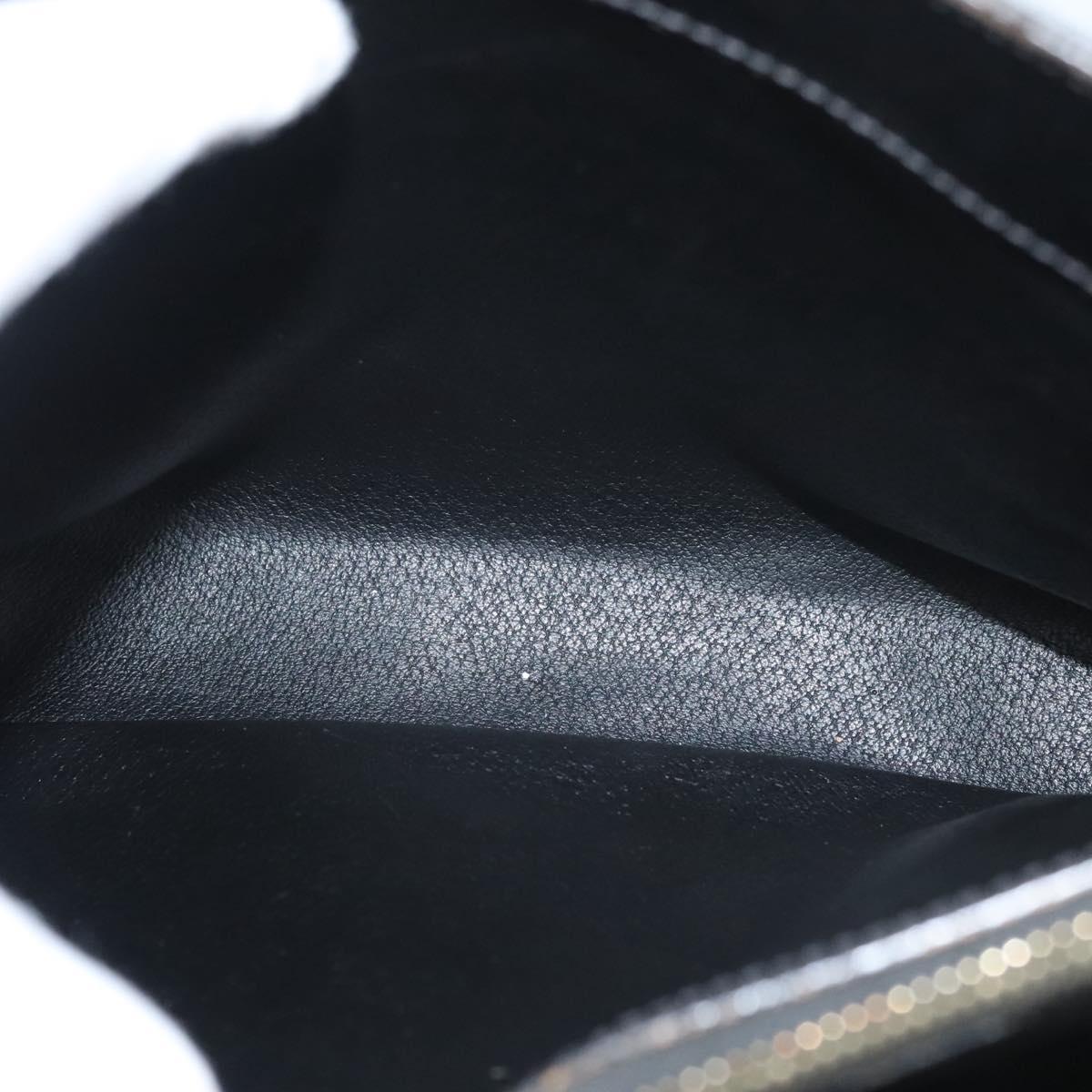 CELINE Macadam Canvas Shoulder Bag PVC Leather Black Gold Auth 119071