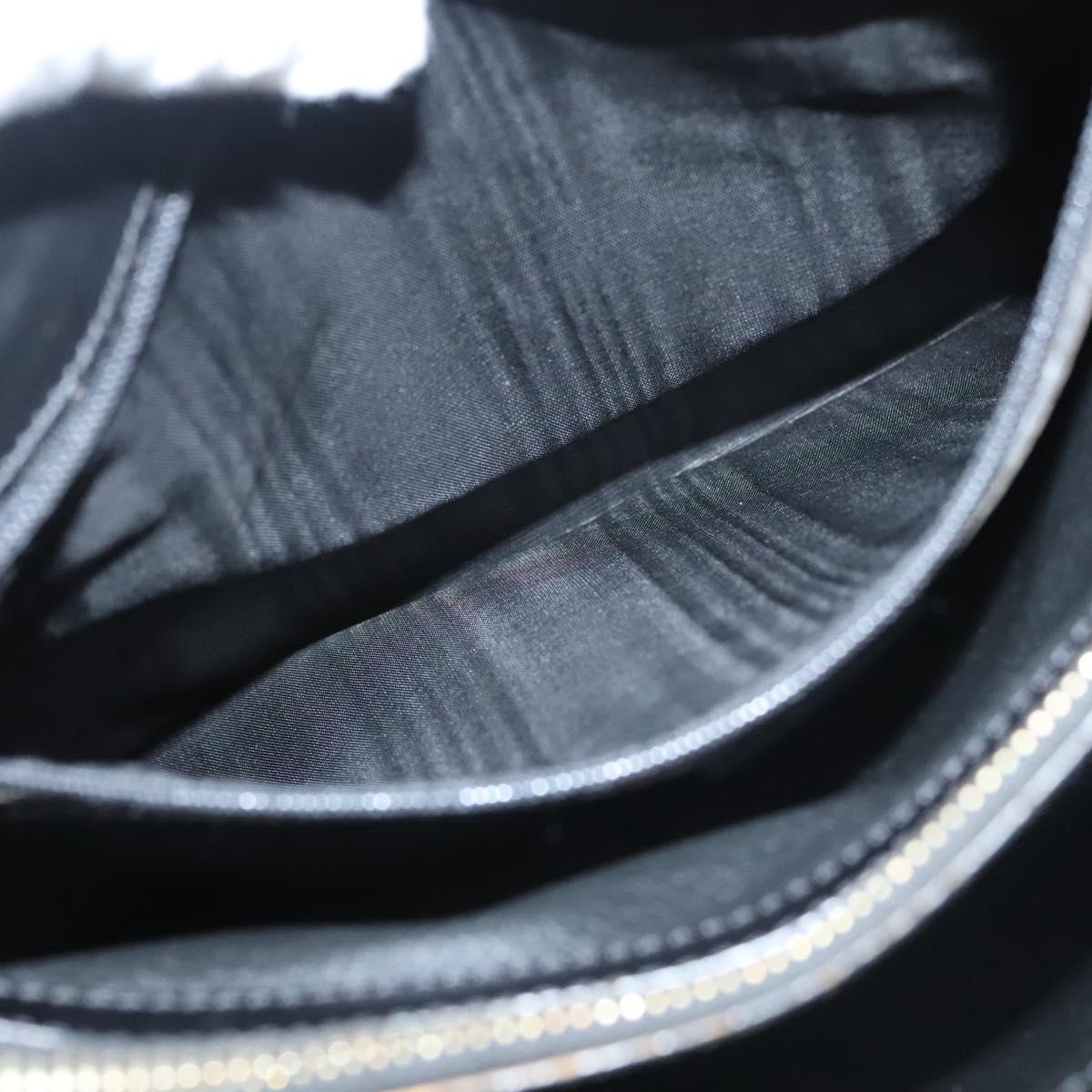 CELINE Macadam Canvas Shoulder Bag PVC Leather Black Gold Auth 119071