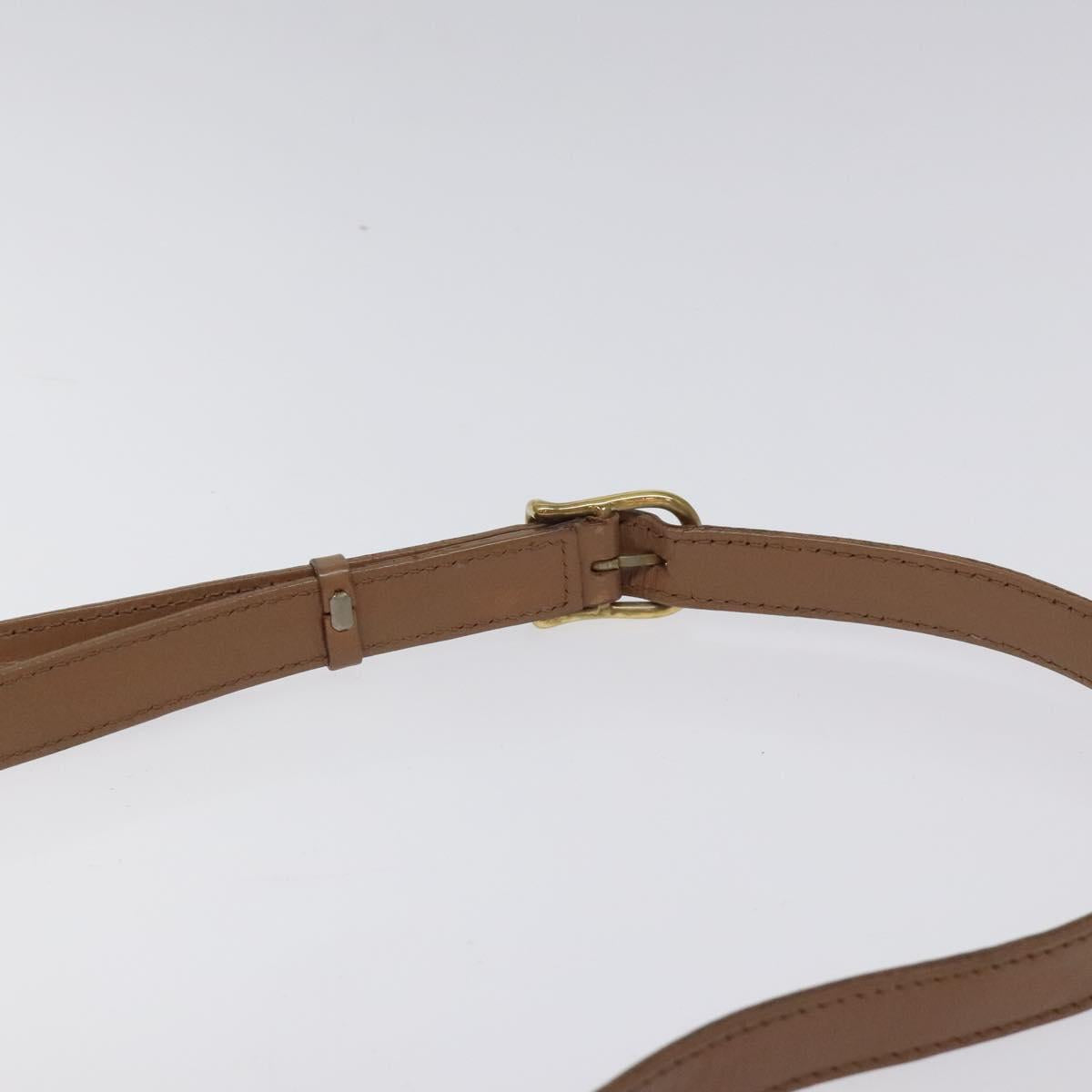 CELINE Macadam Canvas Shoulder Bag PVC Leather Brown Gold Auth 119072