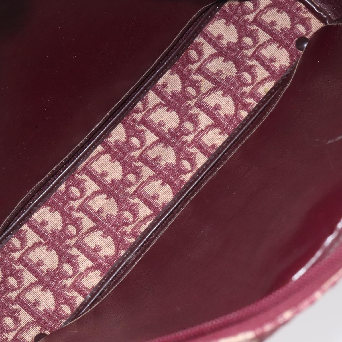 Christian Dior Trotter Canvas Hand Bag Red Gold Auth 119073