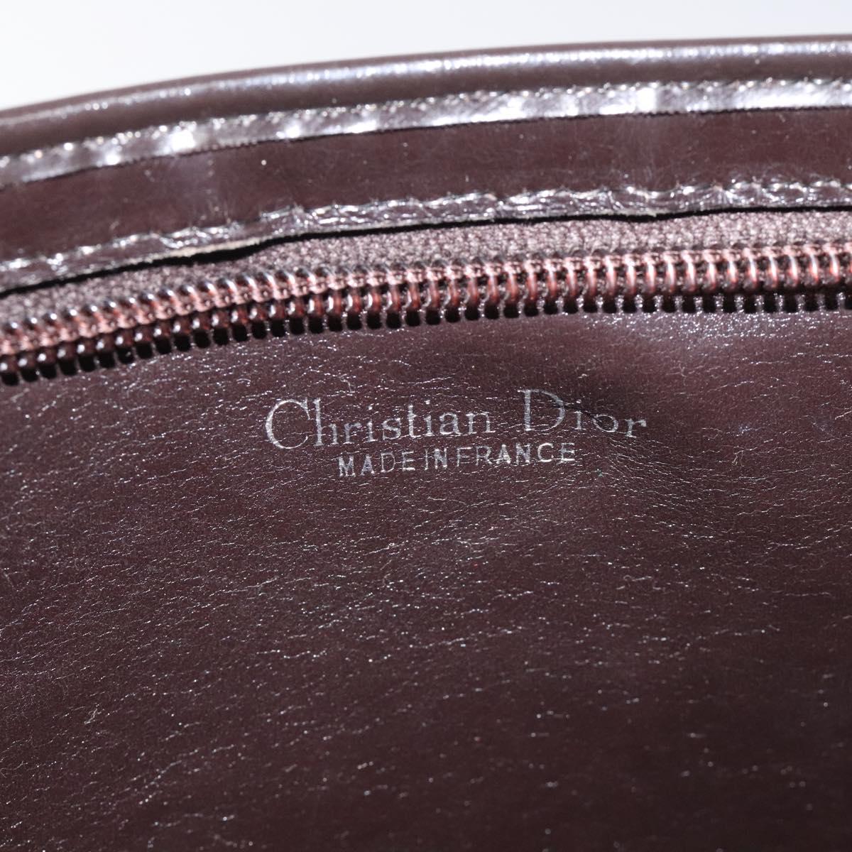 Christian Dior Trotter Canvas Shoulder Bag Brown Gold Auth 119091