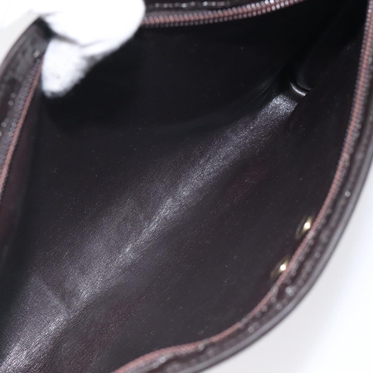 Christian Dior Trotter Canvas Shoulder Bag Brown Gold Auth 119091