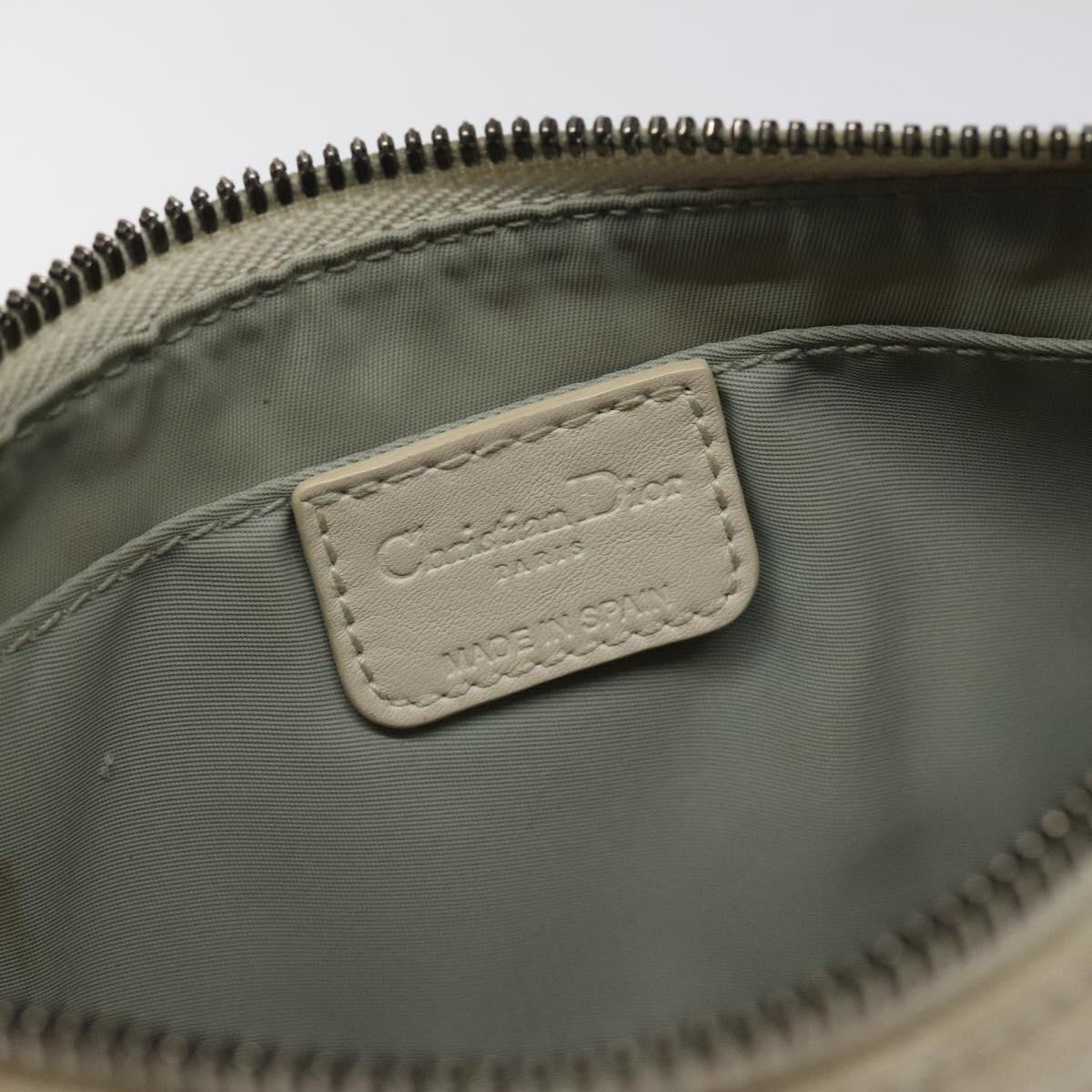 Christian Dior Trotter Canvas Shoulder Bag White Auth 119092