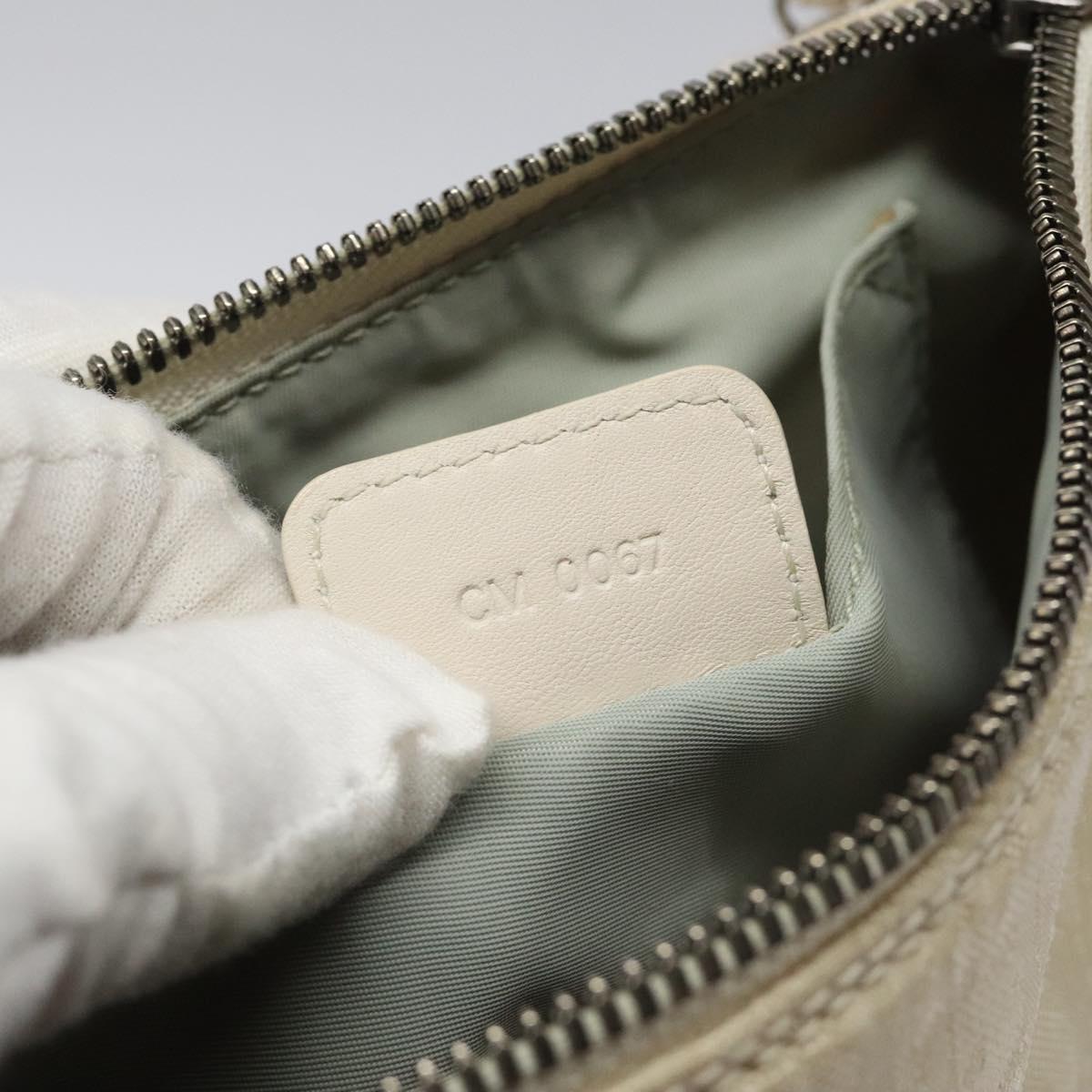 Christian Dior Trotter Canvas Shoulder Bag White Auth 119092