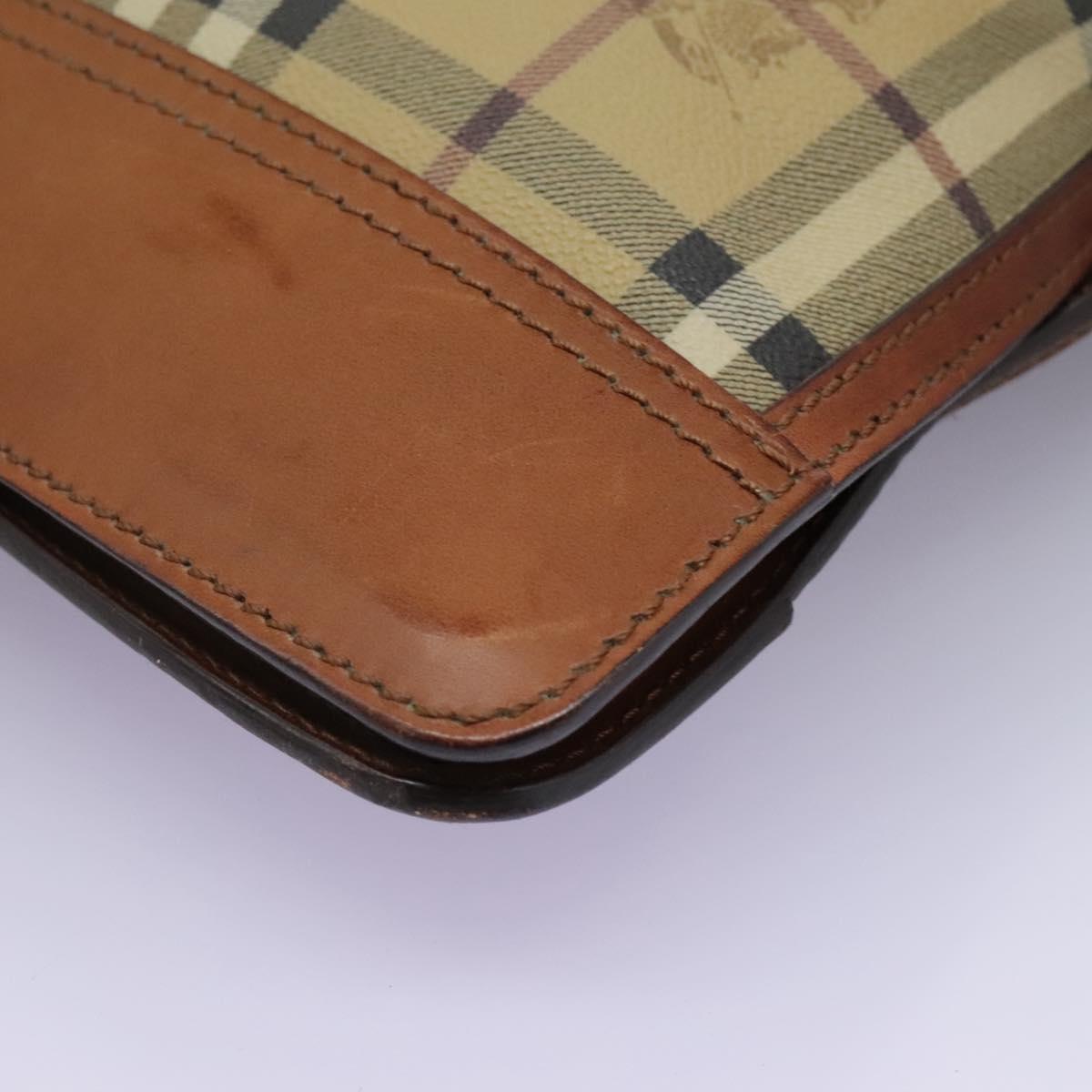 BURBERRY Nova Check Shoulder Bag PVC Beige Auth 119094