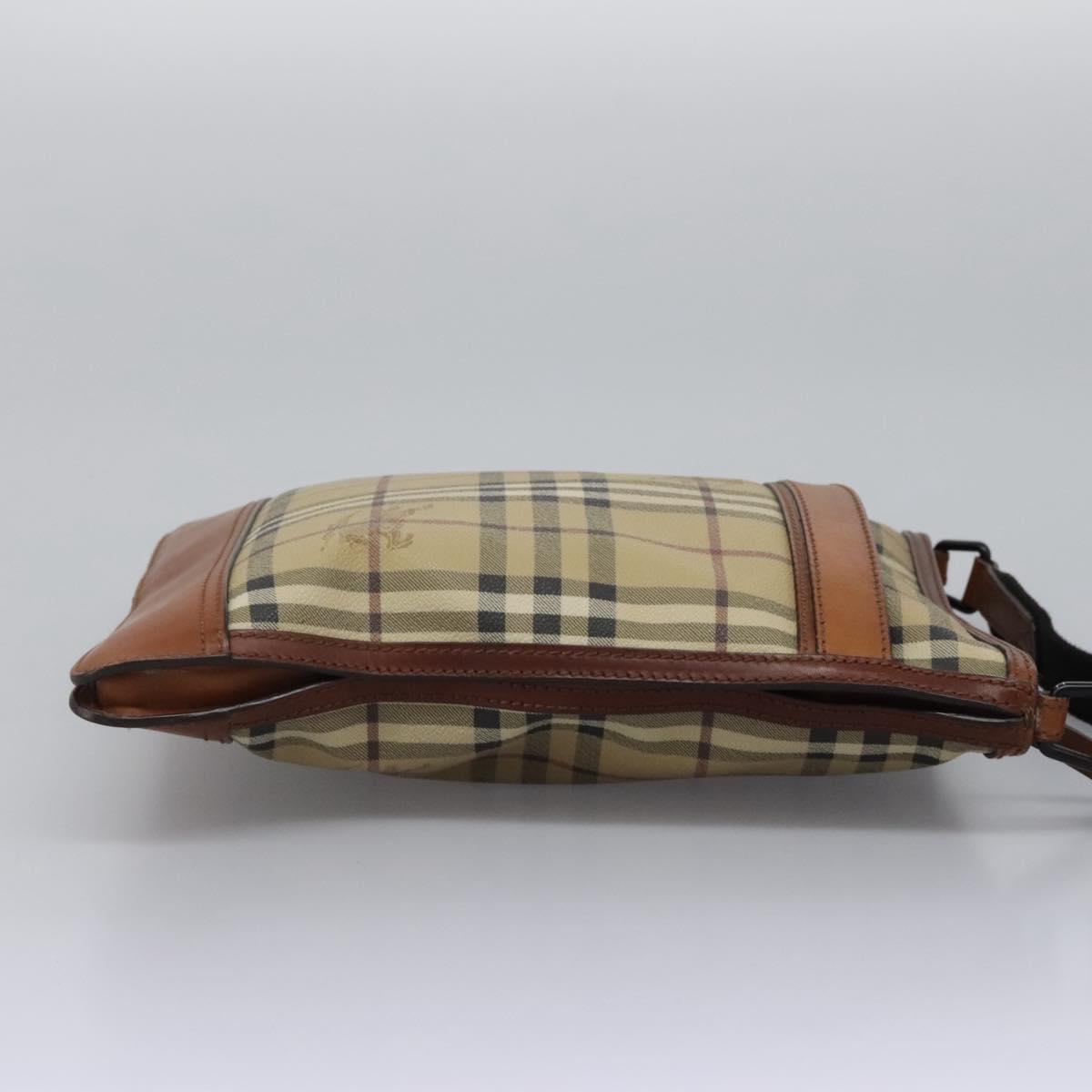 BURBERRY Nova Check Shoulder Bag PVC Beige Auth 119094