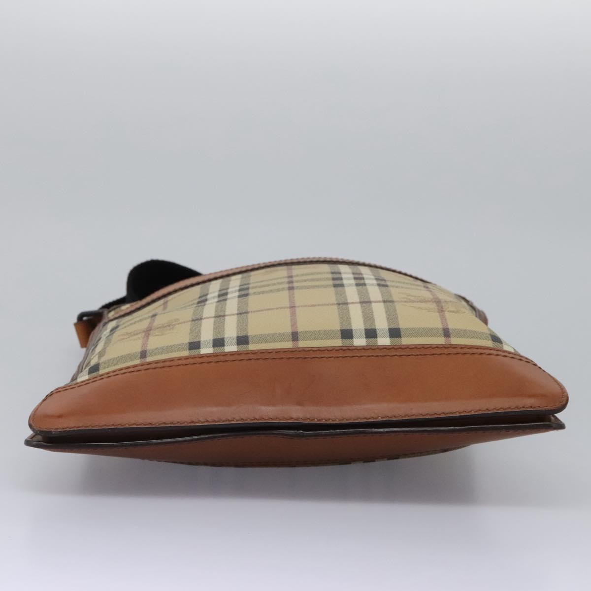 BURBERRY Nova Check Shoulder Bag PVC Beige Auth 119094