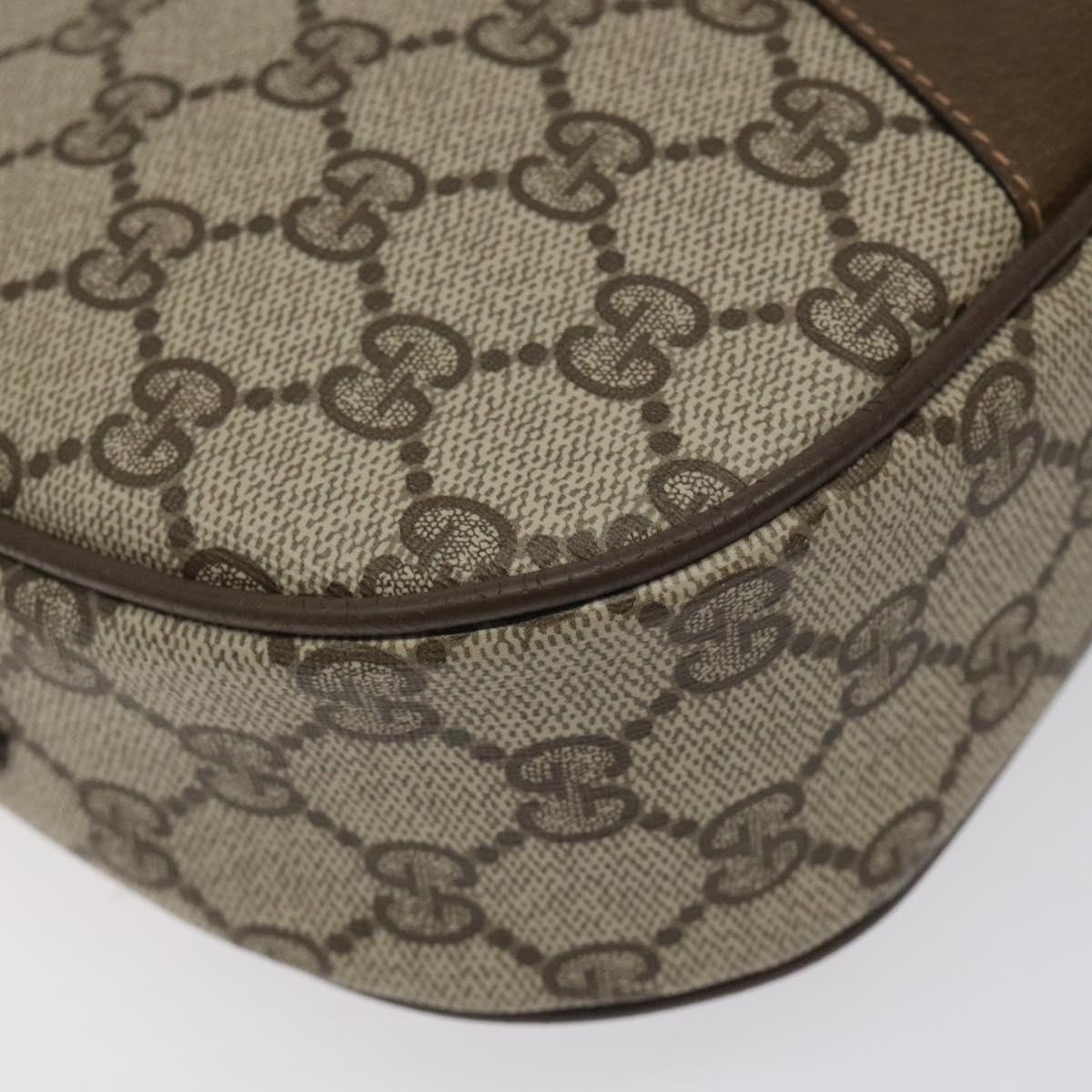 GUCCI GG Supreme Web Sherry Line Clutch Bag PVC Beige Gold 89 01 034 Auth 119132