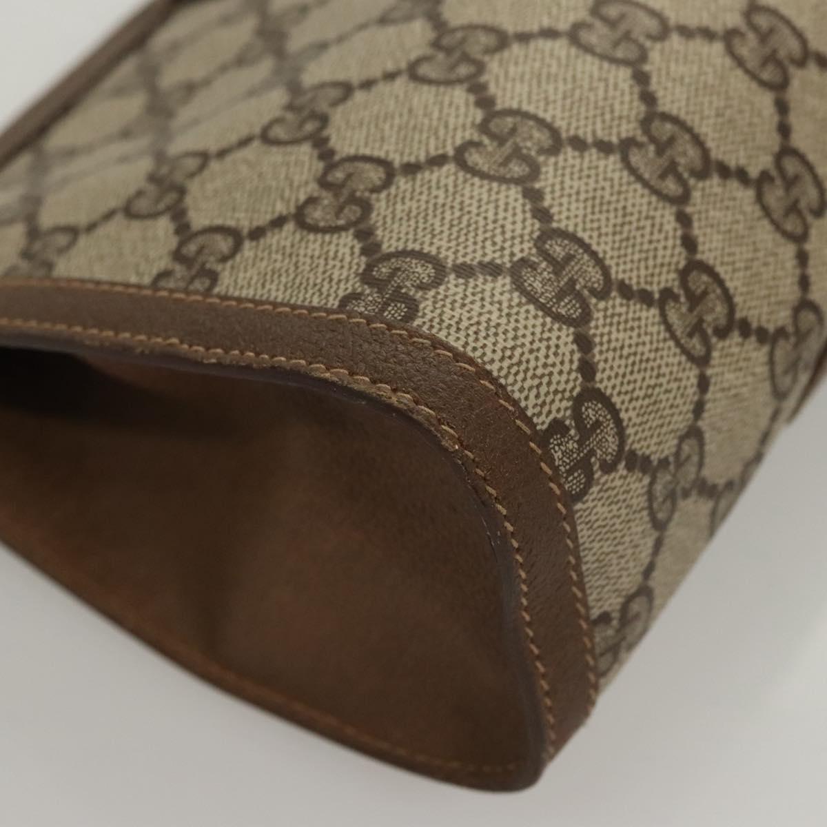 GUCCI GG Supreme Web Sherry Line Clutch Bag PVC Beige 89 01 032 Auth 119134