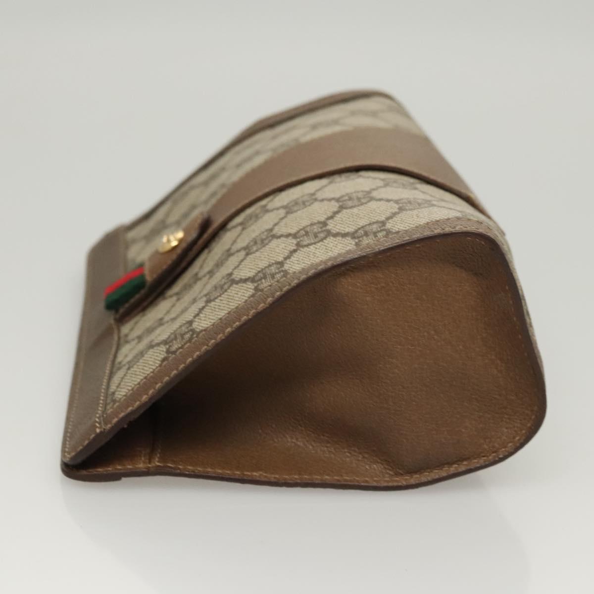 GUCCI GG Supreme Web Sherry Line Clutch Bag PVC Beige 89 01 032 Auth 119134