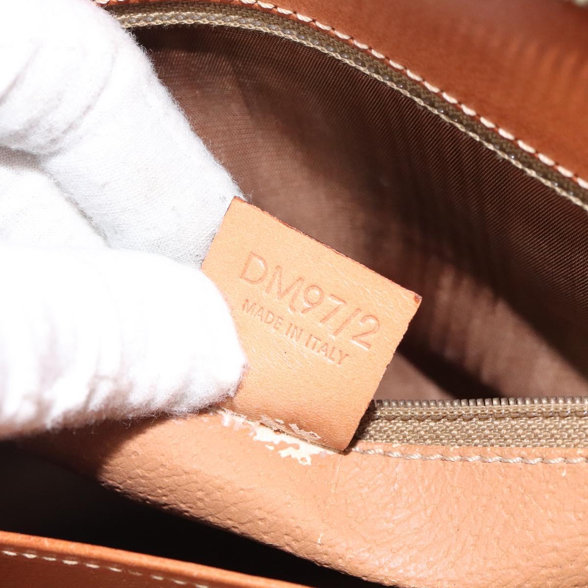 CELINE Macadam Canvas Hand Bag PVC Leather Brown Gold Auth 119138