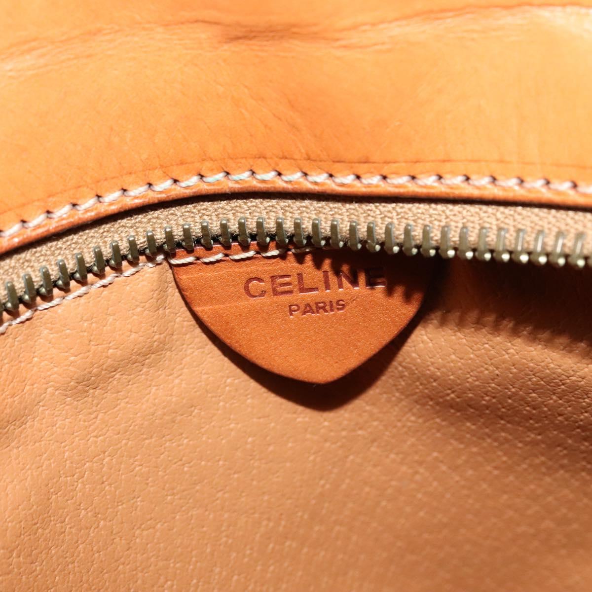 CELINE Macadam Canvas Tote Bag Beige Gold Auth 119139