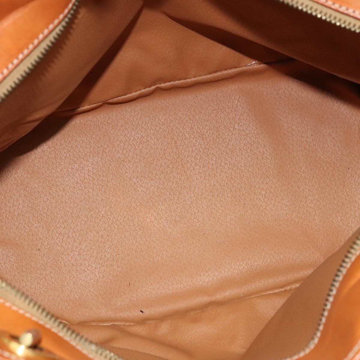 CELINE Macadam Canvas Tote Bag Beige Gold Auth 119139