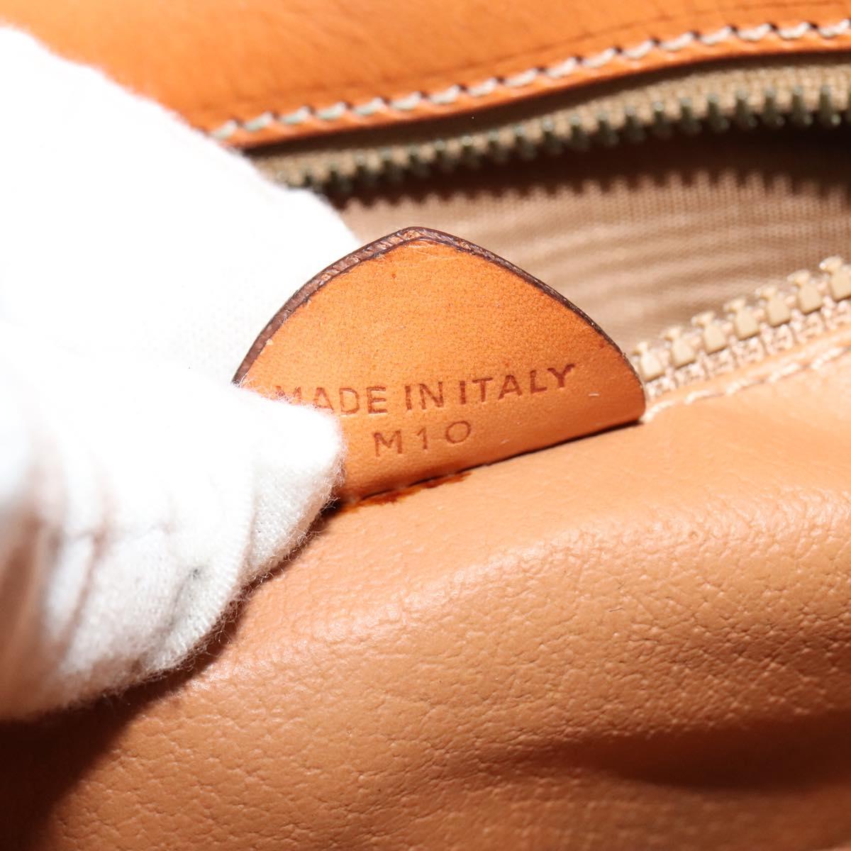 CELINE Macadam Canvas Tote Bag Beige Gold Auth 119139