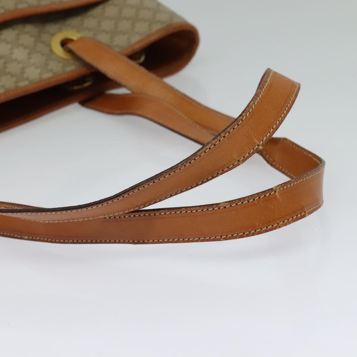 CELINE Macadam Canvas Tote Bag Beige Gold Auth 119139