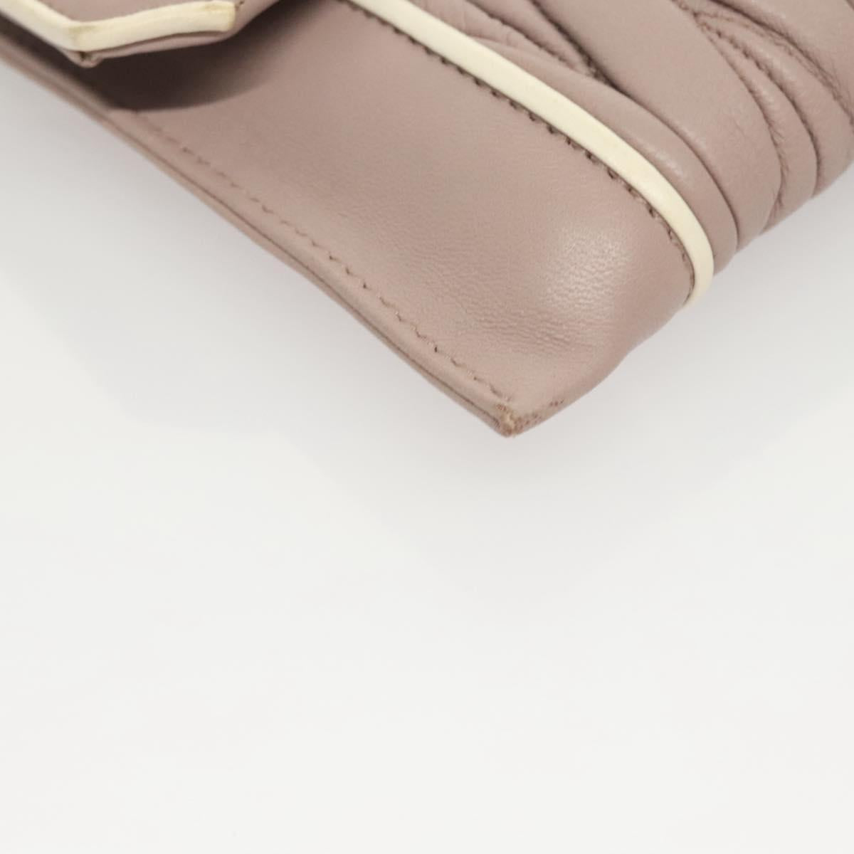 Miu Miu Matelasse Chain Shoulder Bag Leather Pink Auth 119144