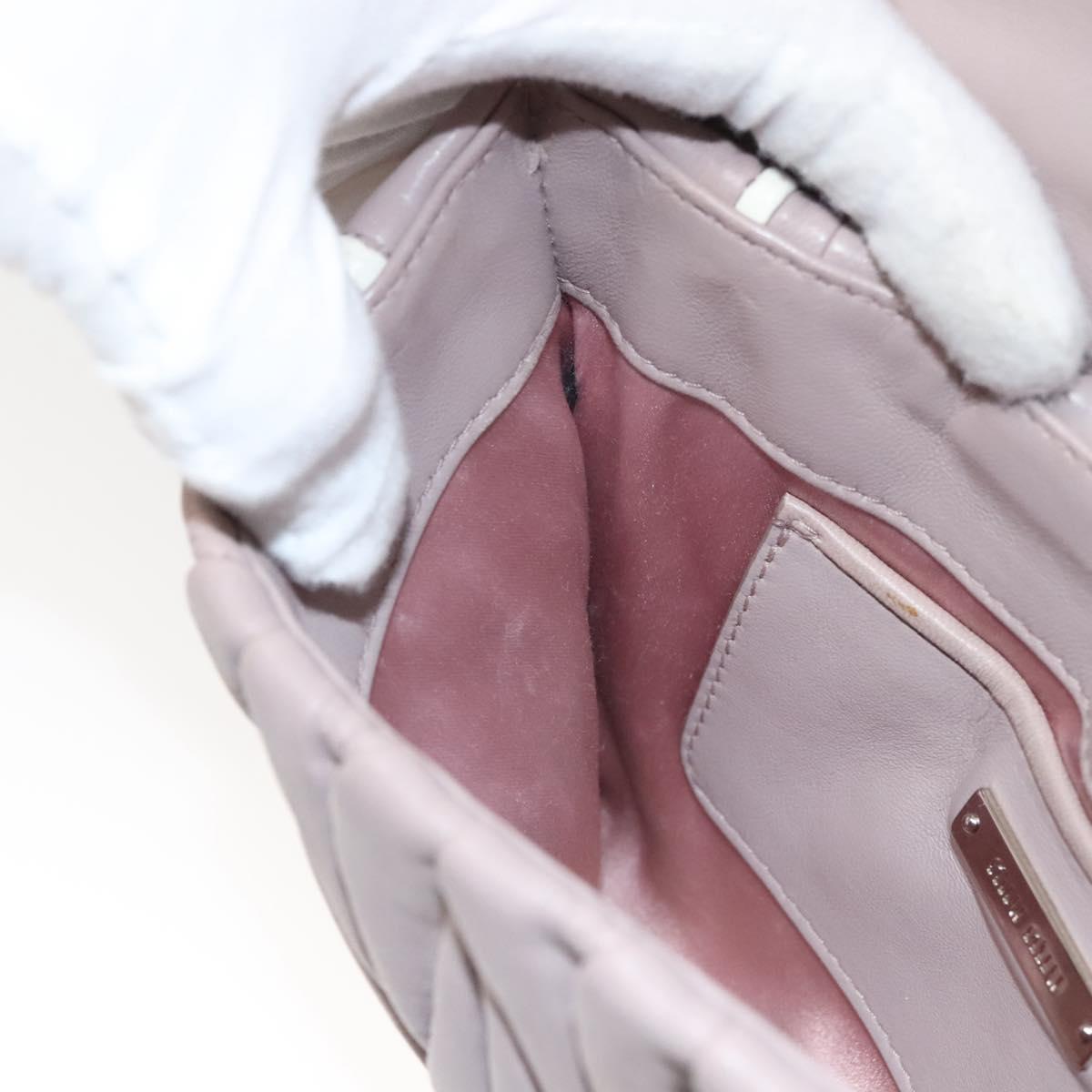 Miu Miu Matelasse Chain Shoulder Bag Leather Pink Auth 119144