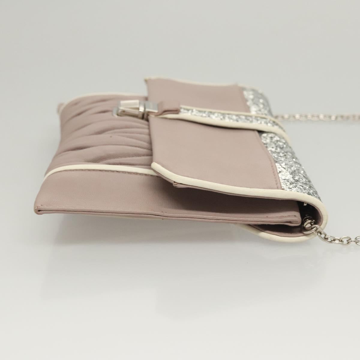 Miu Miu Matelasse Chain Shoulder Bag Leather Pink Auth 119144