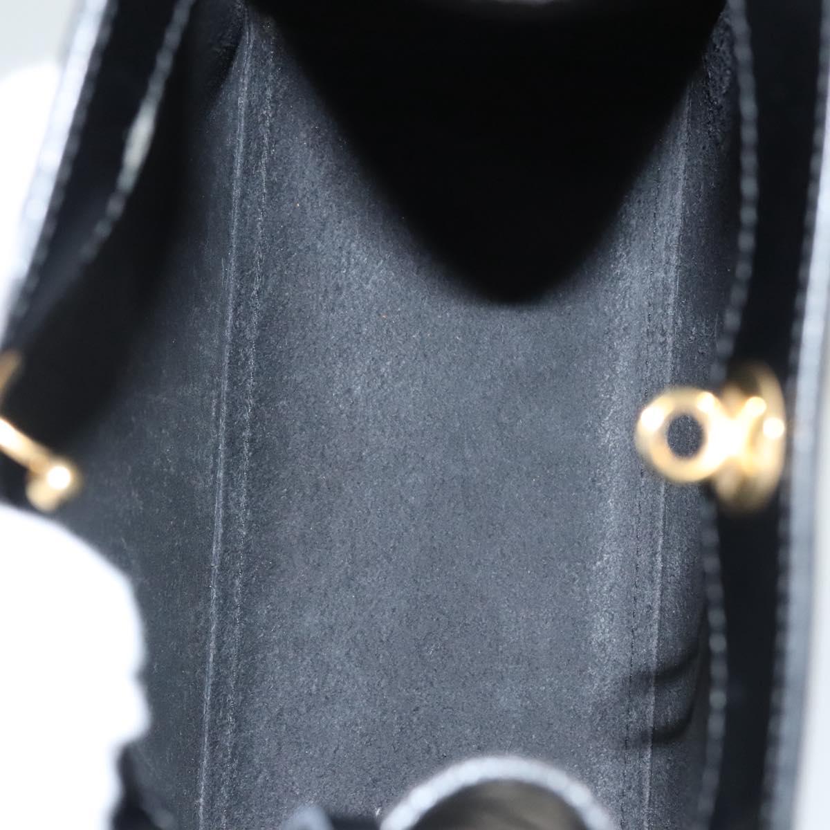 Salvatore Ferragamo Hand Bag Enamel Black Auth 119146