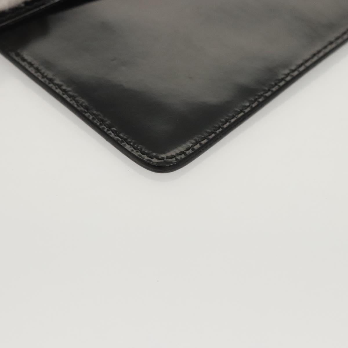 Salvatore Ferragamo Hand Bag Enamel Black Auth 119146