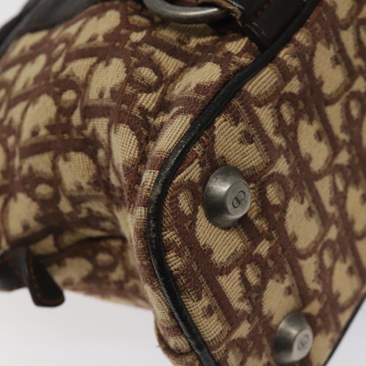 Christian Dior Trotter Canvas Hand Bag Brown Auth 119161
