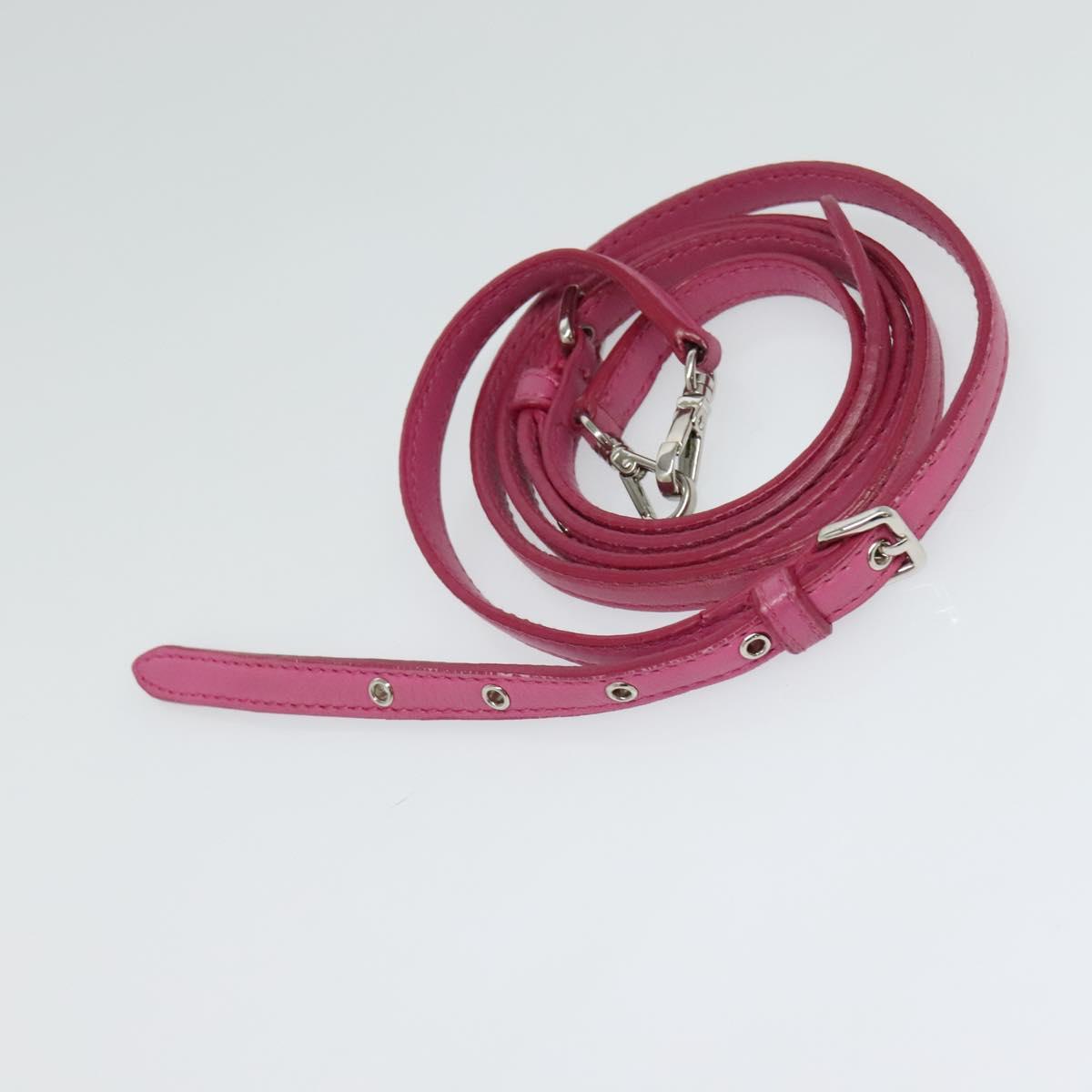 Miu Miu Matelasse Bijoux Hand Bag Leather 2way Pink Silver Auth 119162