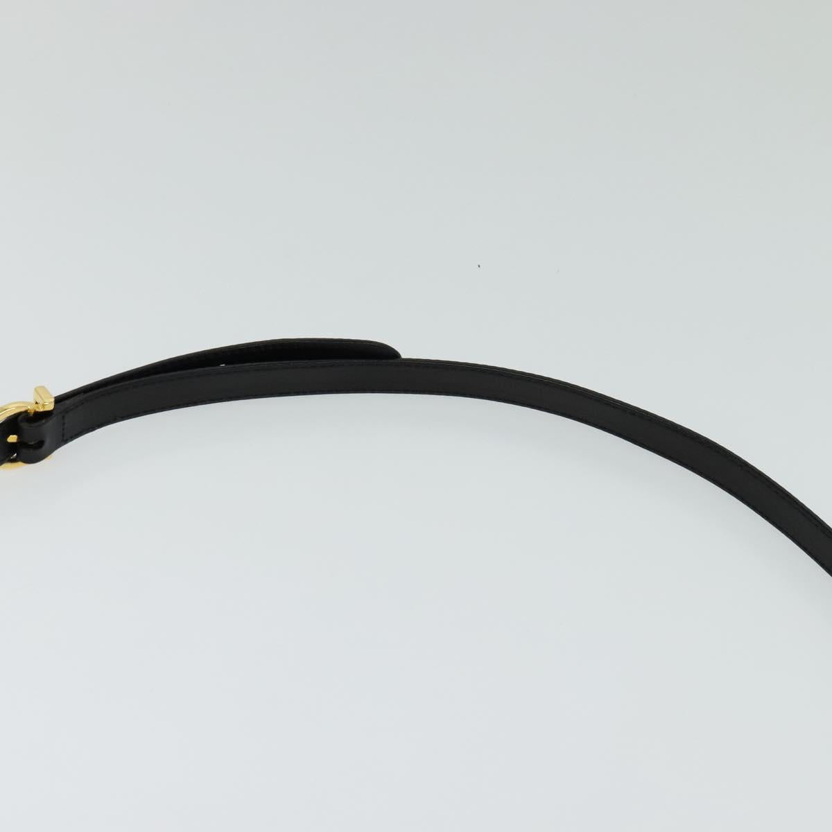 Salvatore Ferragamo Gancini Hand Bag Leather 2way Black Gold Auth 119166