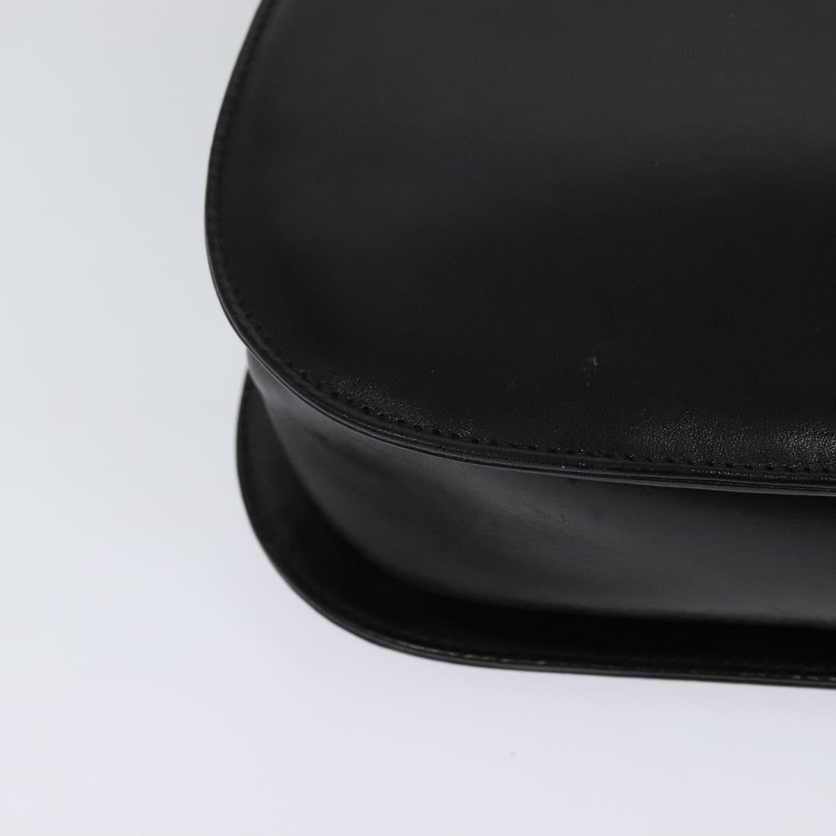 Salvatore Ferragamo Gancini Hand Bag Leather 2way Black Gold Auth 119166