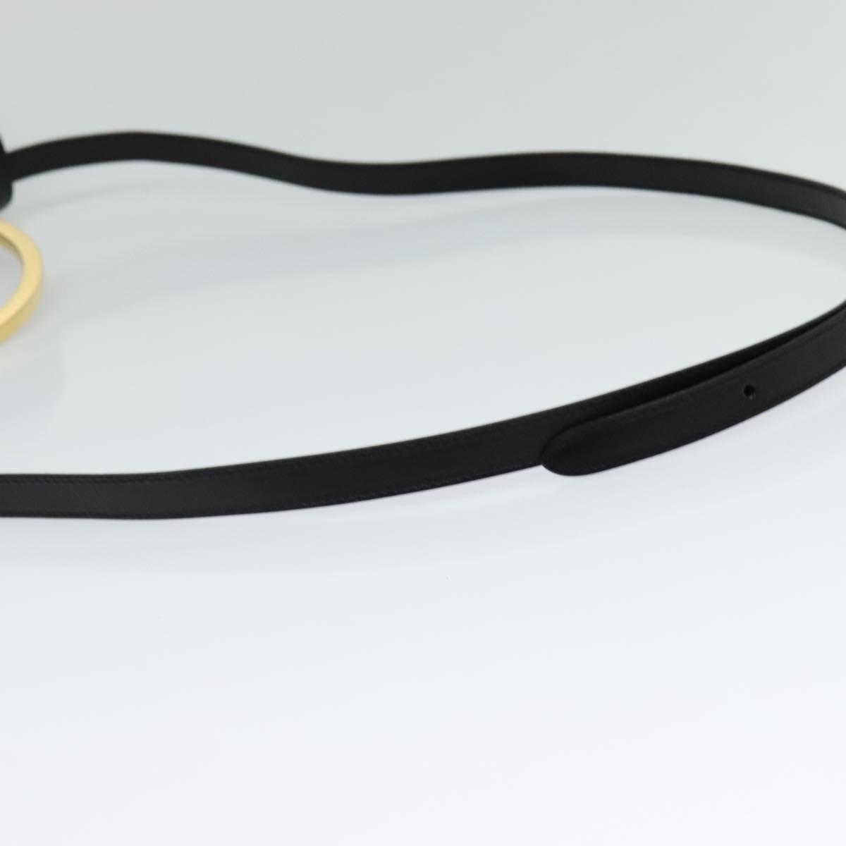 Salvatore Ferragamo Gancini Hand Bag Leather 2way Black Gold Auth 119166