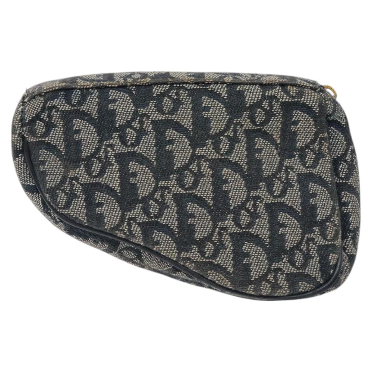 Christian Dior Trotter Canvas Pouch Navy Auth 119182