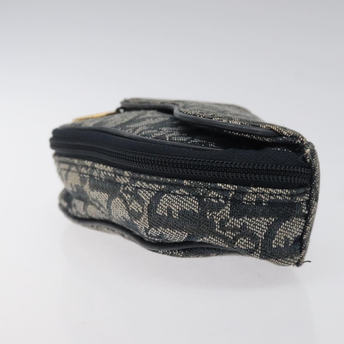 Christian Dior Trotter Canvas Pouch Navy Auth 119182