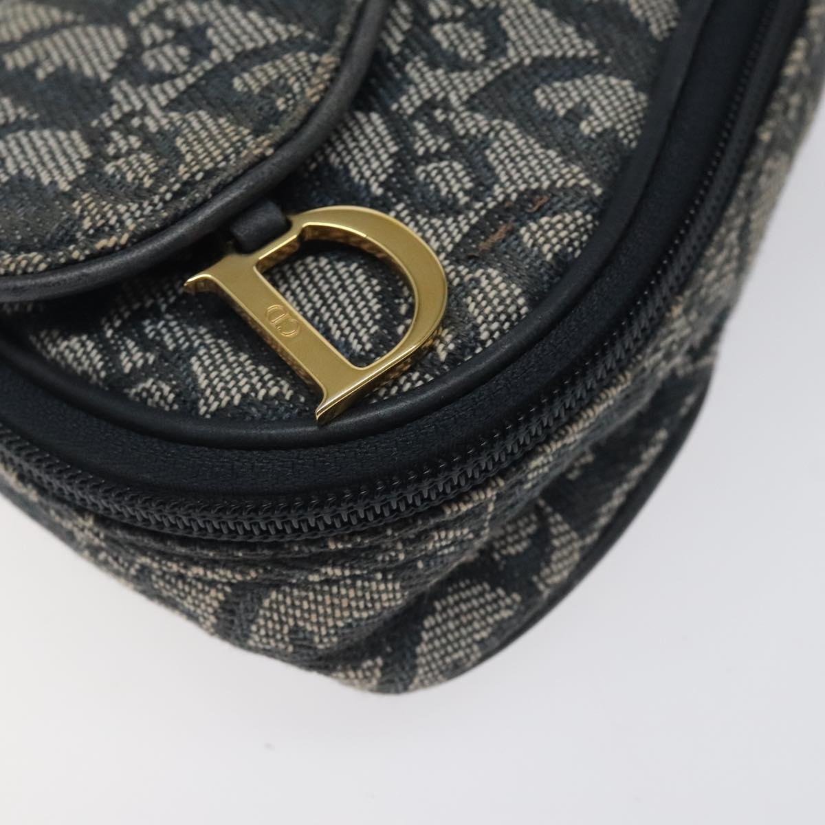 Christian Dior Trotter Canvas Pouch Navy Auth 119182