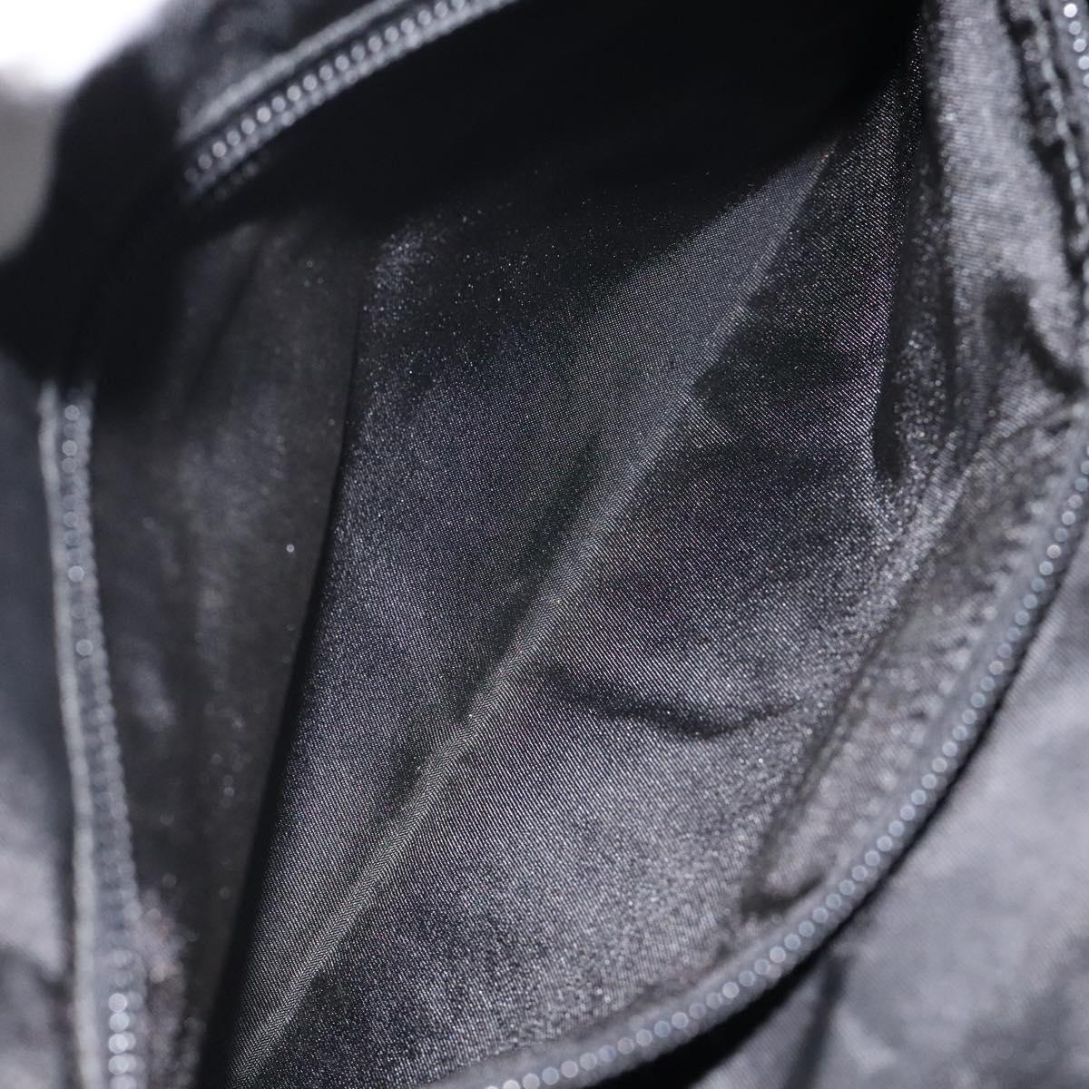 PRADA Hand Bag Nylon Plastic Black Silver Auth 119188