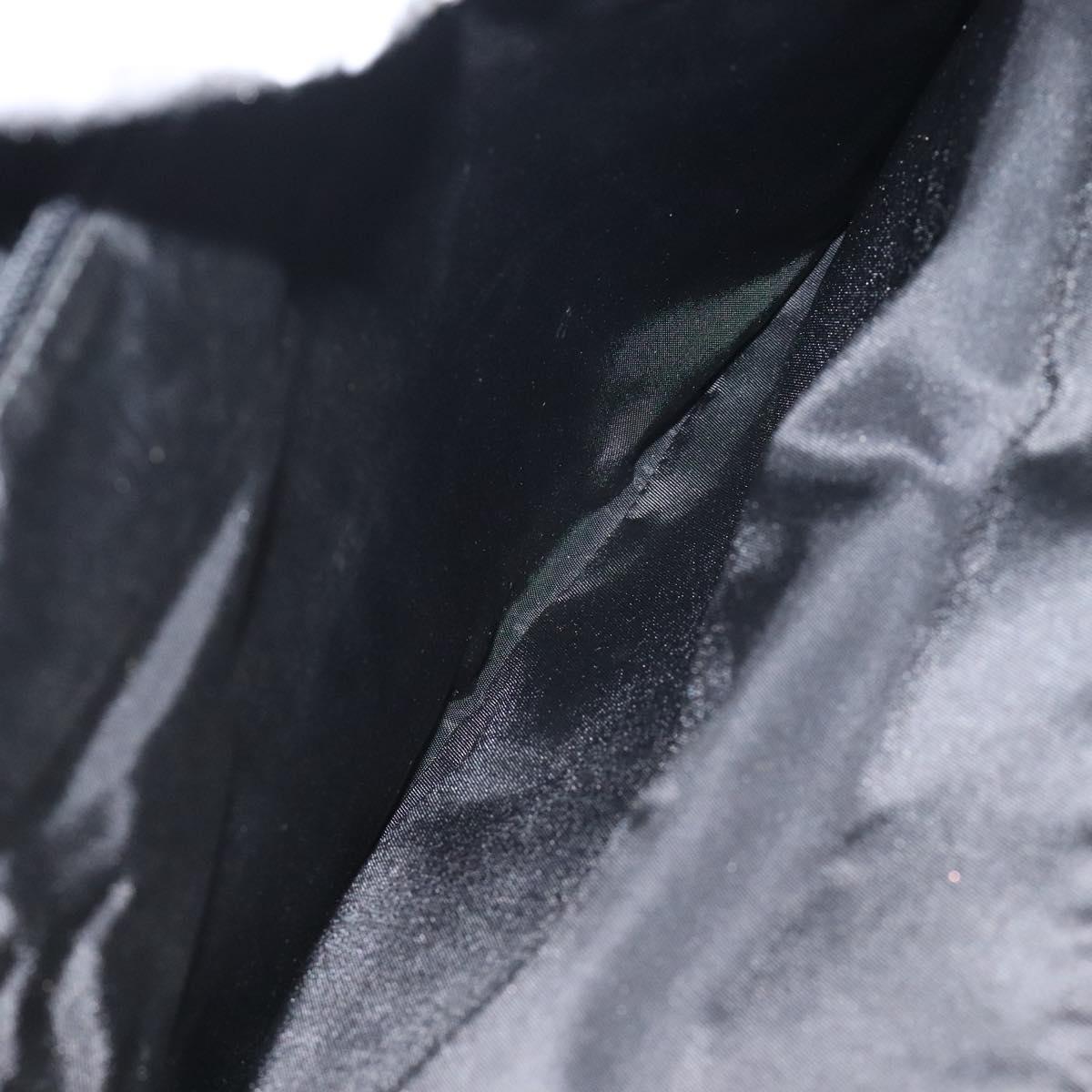 PRADA Hand Bag Nylon Plastic Black Silver Auth 119188