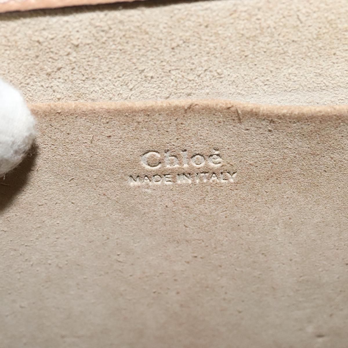 Chloe Nile Hand Bag Leather 2way Pink Gold Auth 119191