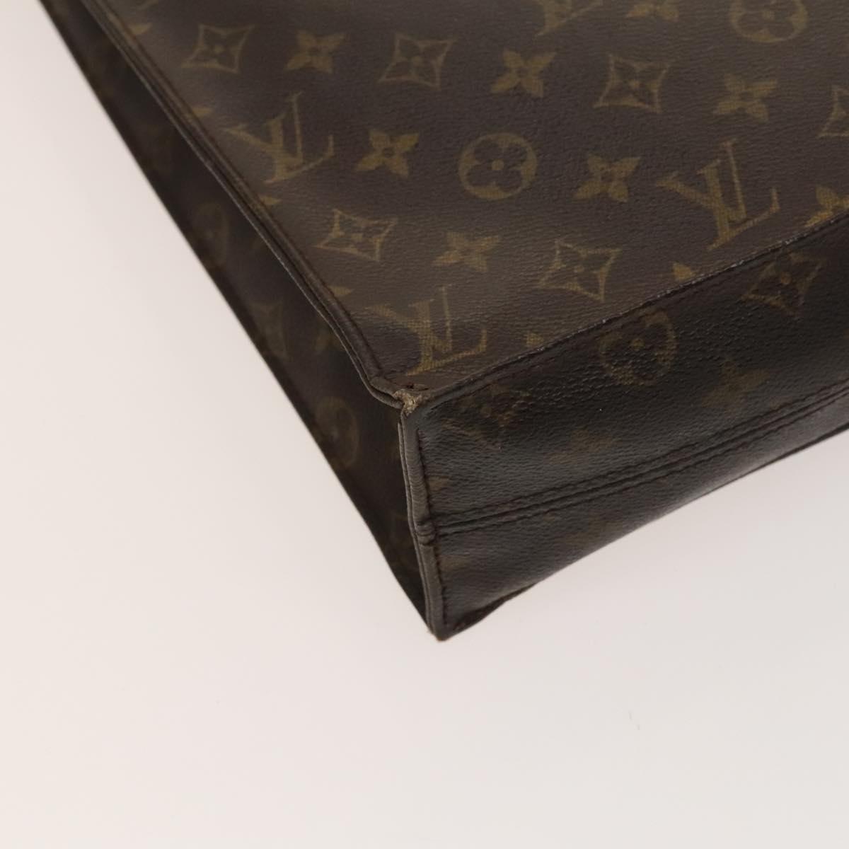 LOUIS VUITTON Monogram Sac Plat Hand Bag M51140 LV Auth 119195