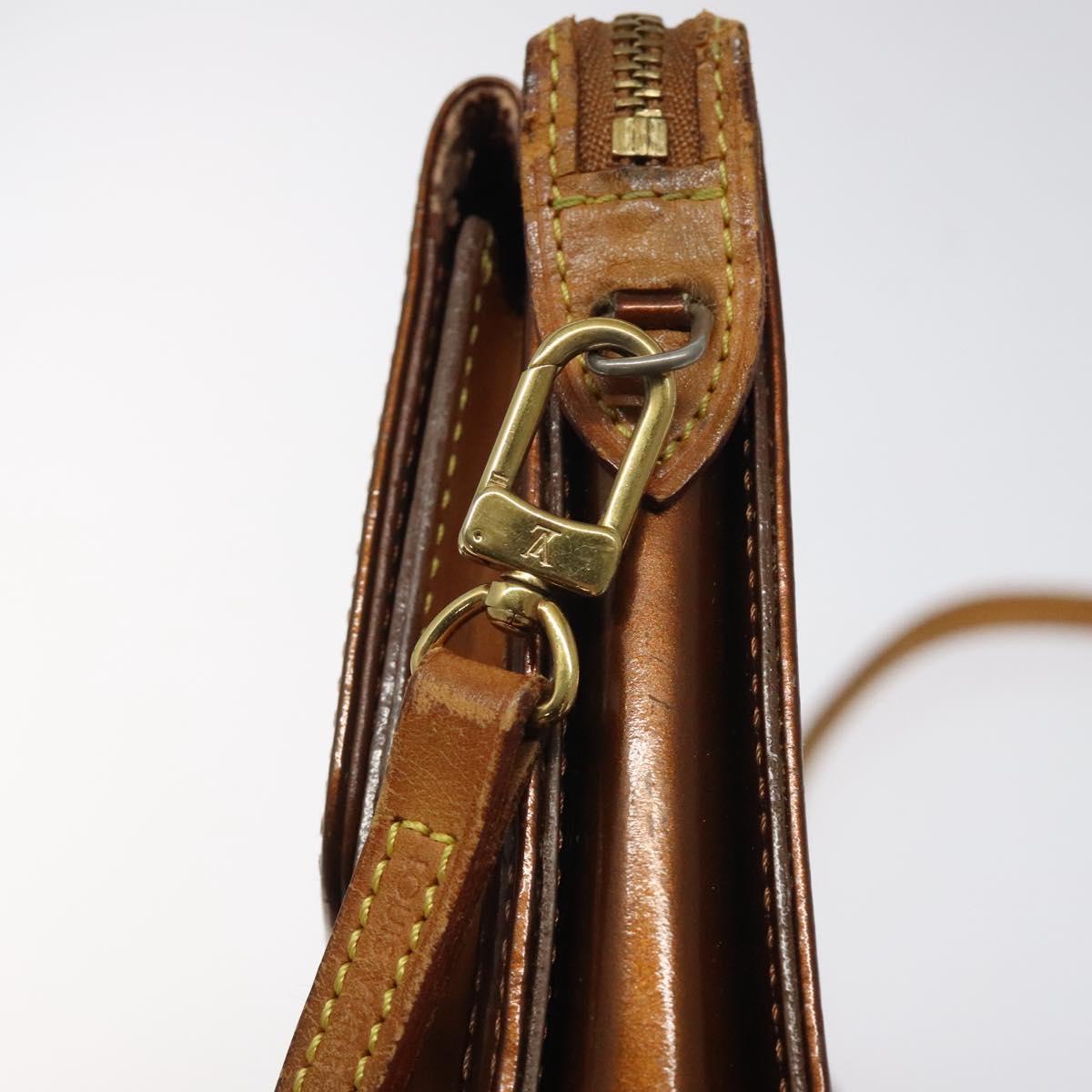 LOUIS VUITTON Monogram Vernis Motto Accessory Pouch Bronze M91138 LV Auth 119204