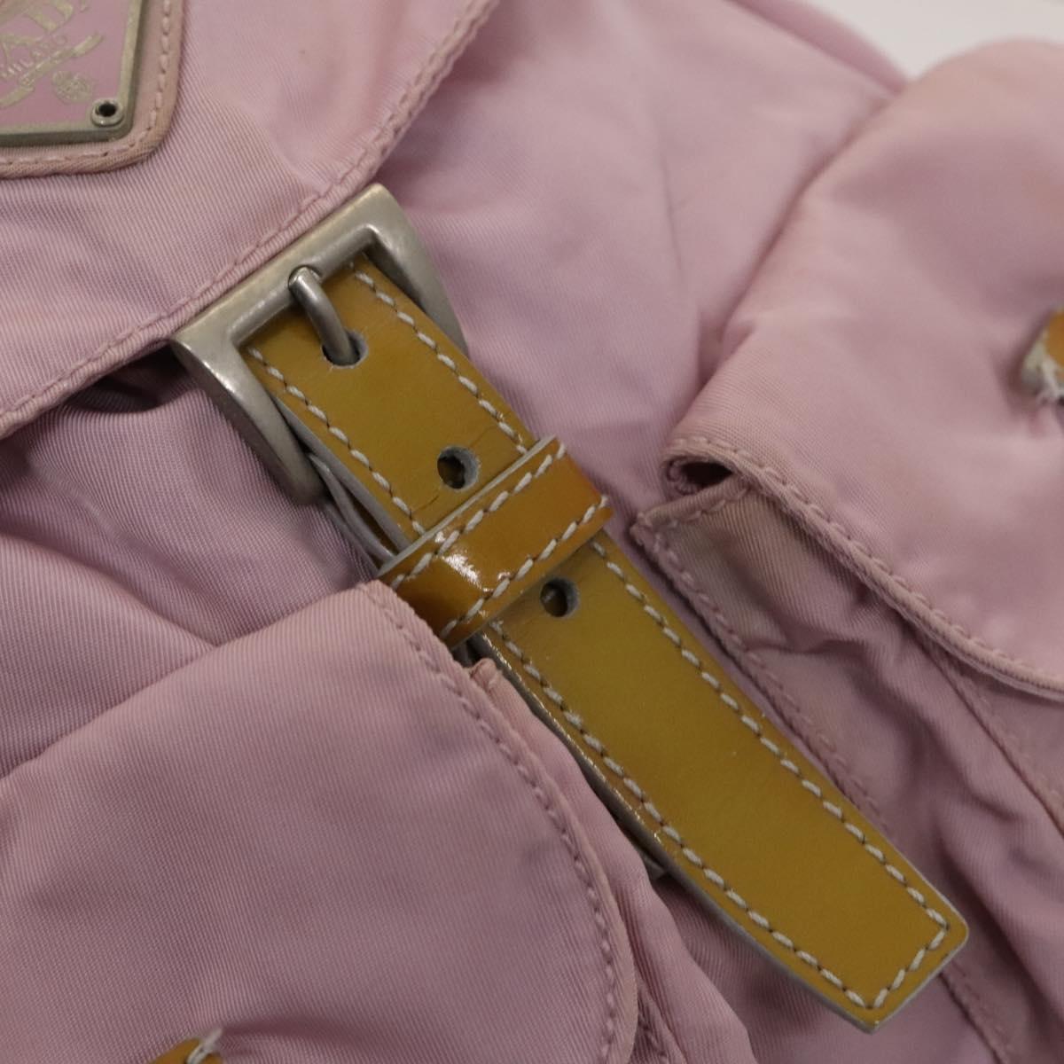 PRADA Backpack Nylon Pink Silver Auth 119214