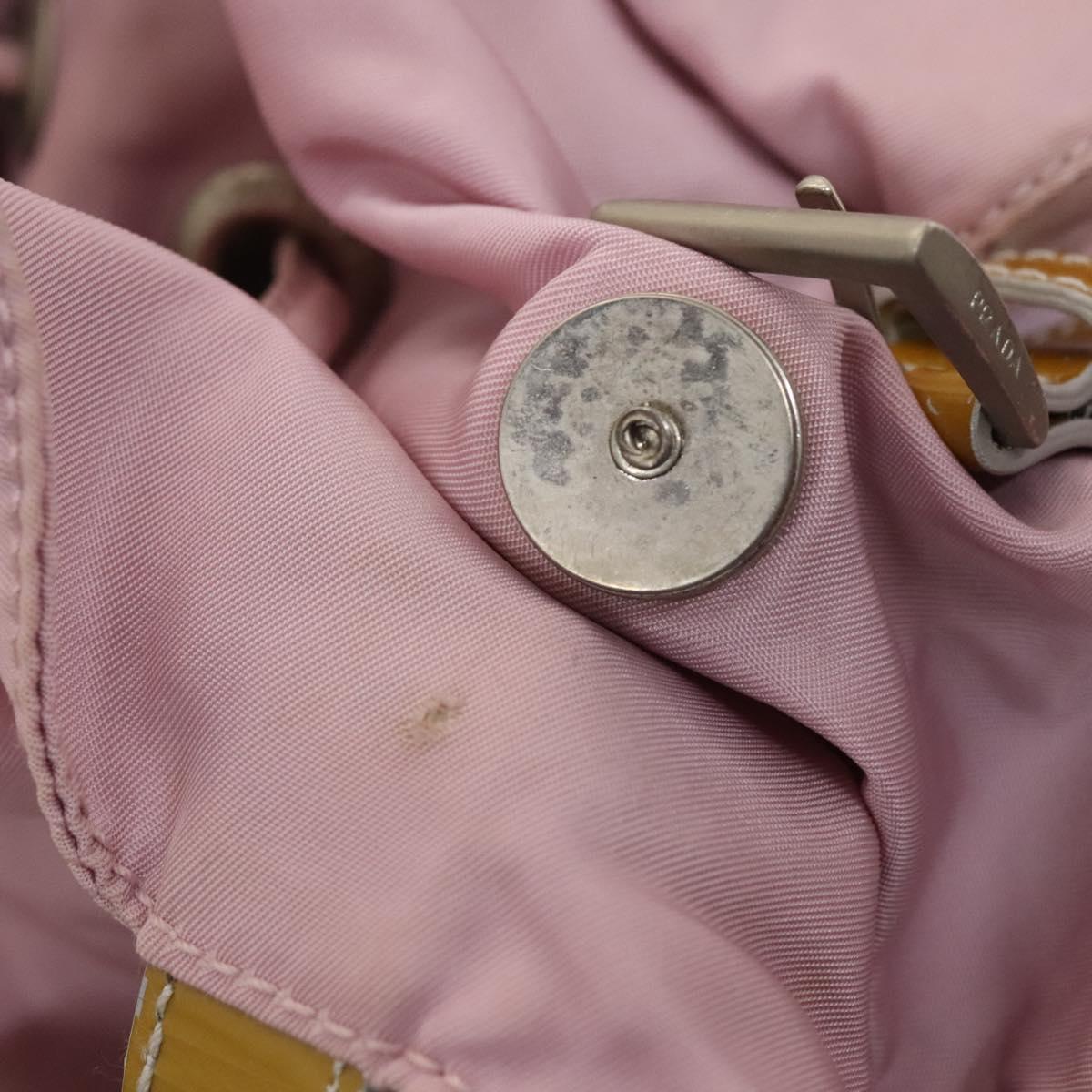 PRADA Backpack Nylon Pink Silver Auth 119214